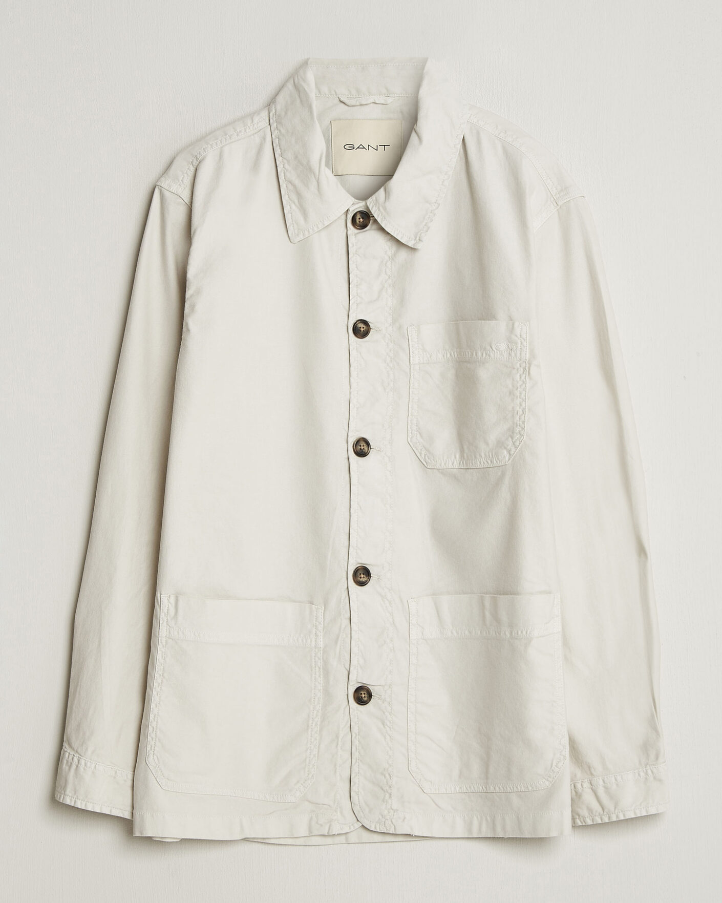 Herr | Skjortor | Gant | Regular Fit Cotton/Linen Overshirt Sand