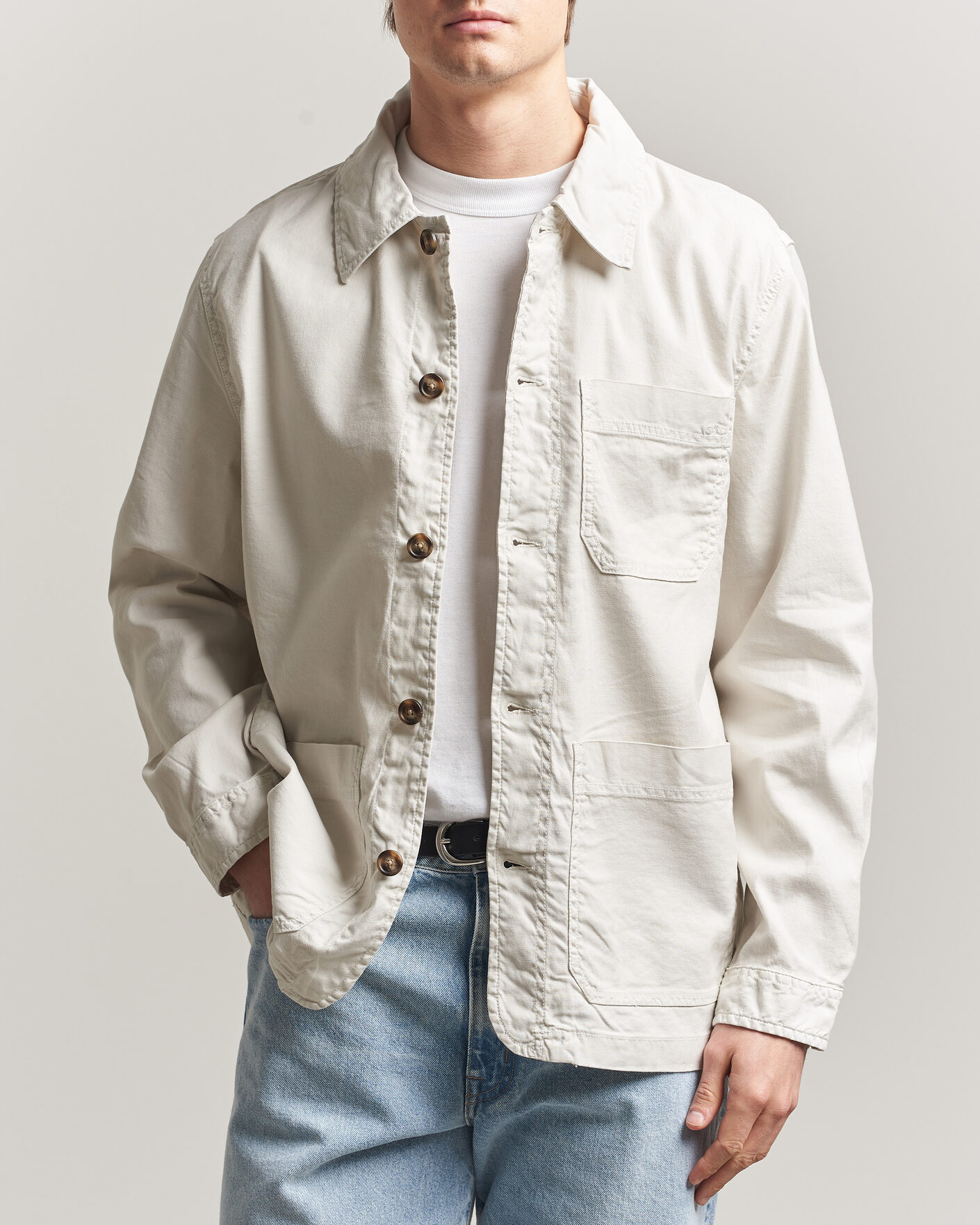 Herr | Skjortor | GANT | Regular Fit Cotton/Linen Overshirt Sand