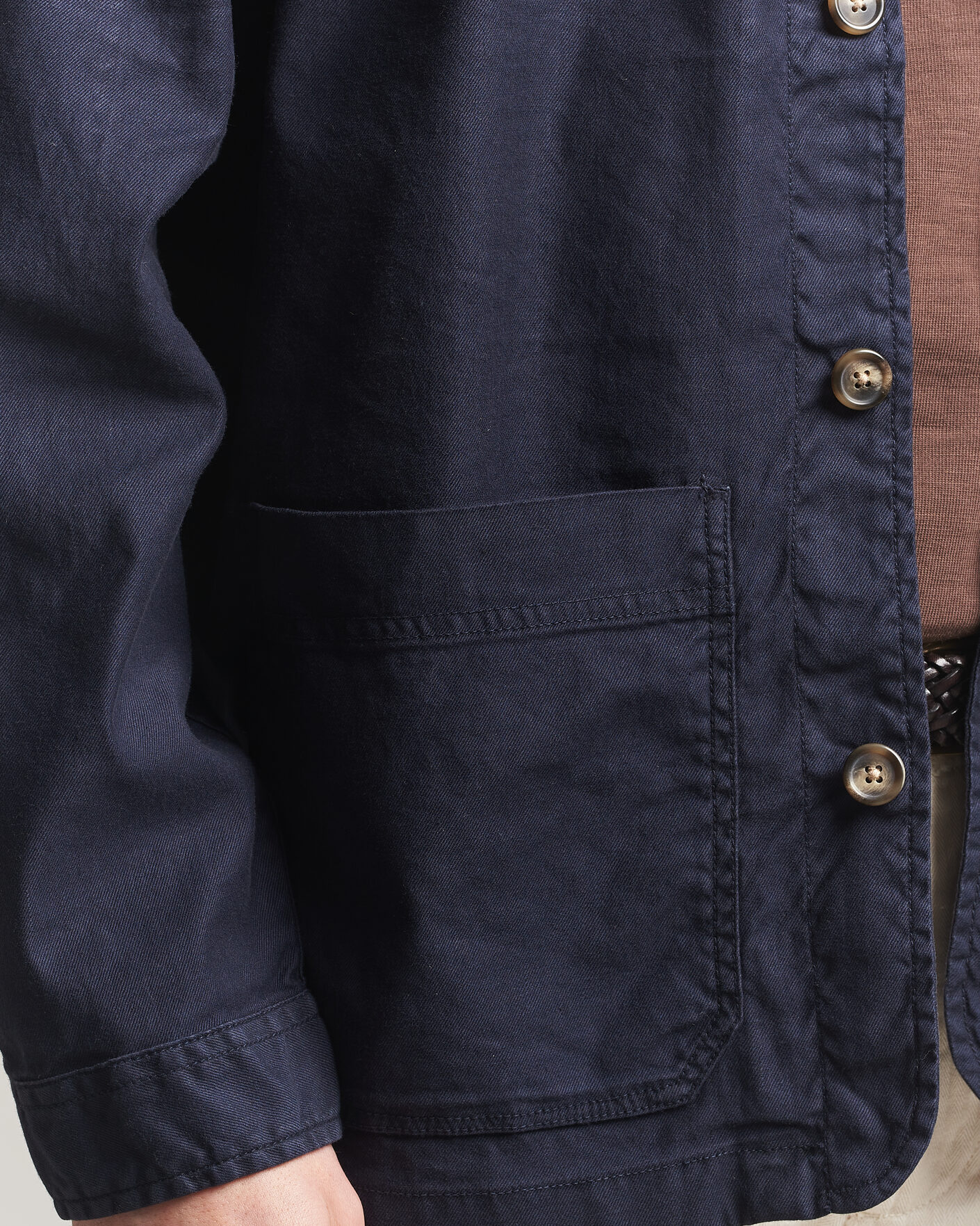 Herr | Skjortor | Gant | Regular Fit Cotton/Linen Overshirt Evening Blue