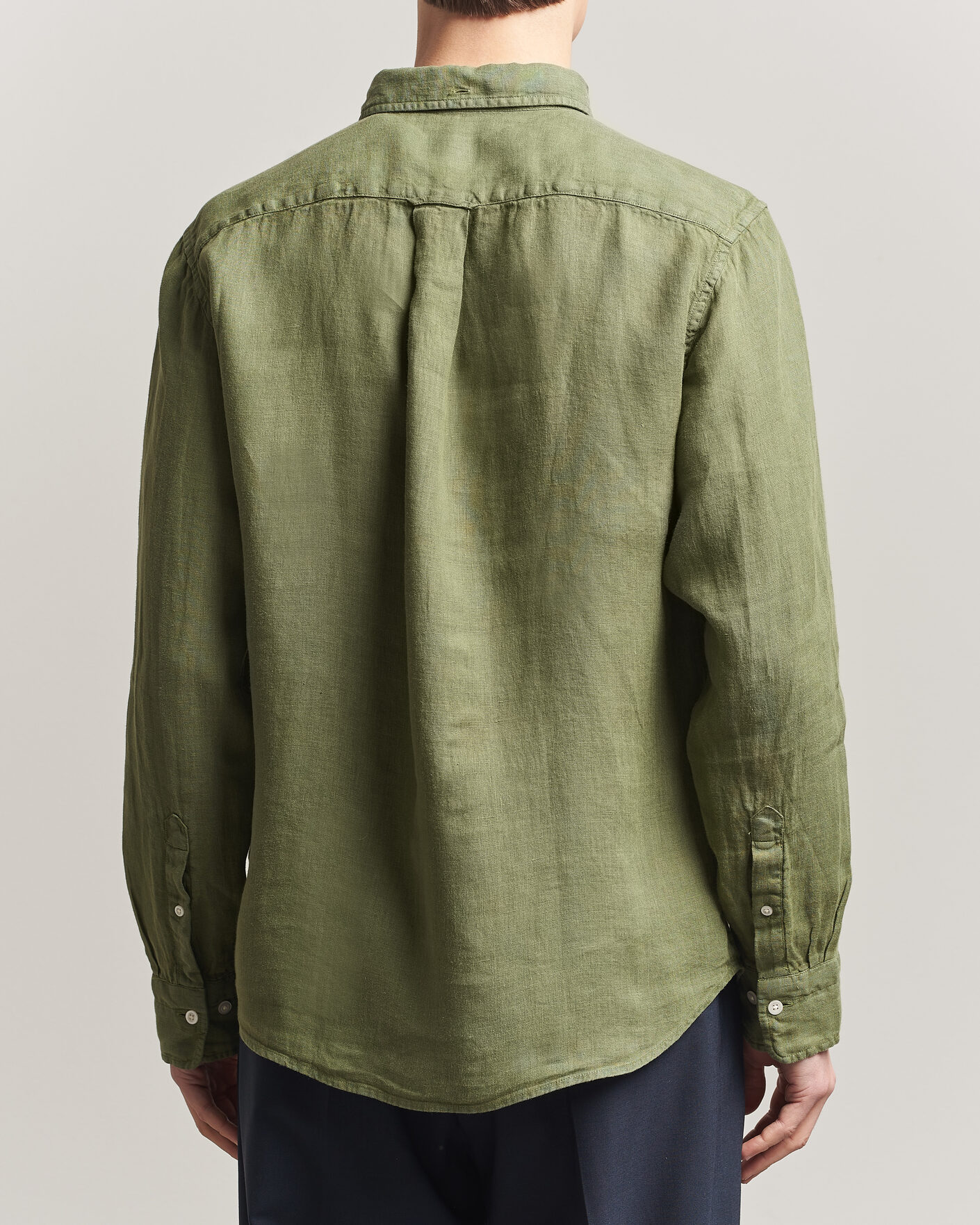 Herr | Skjortor | Gant | Regular Fit Garment Dyed Linen Shirt Dry Herb Green