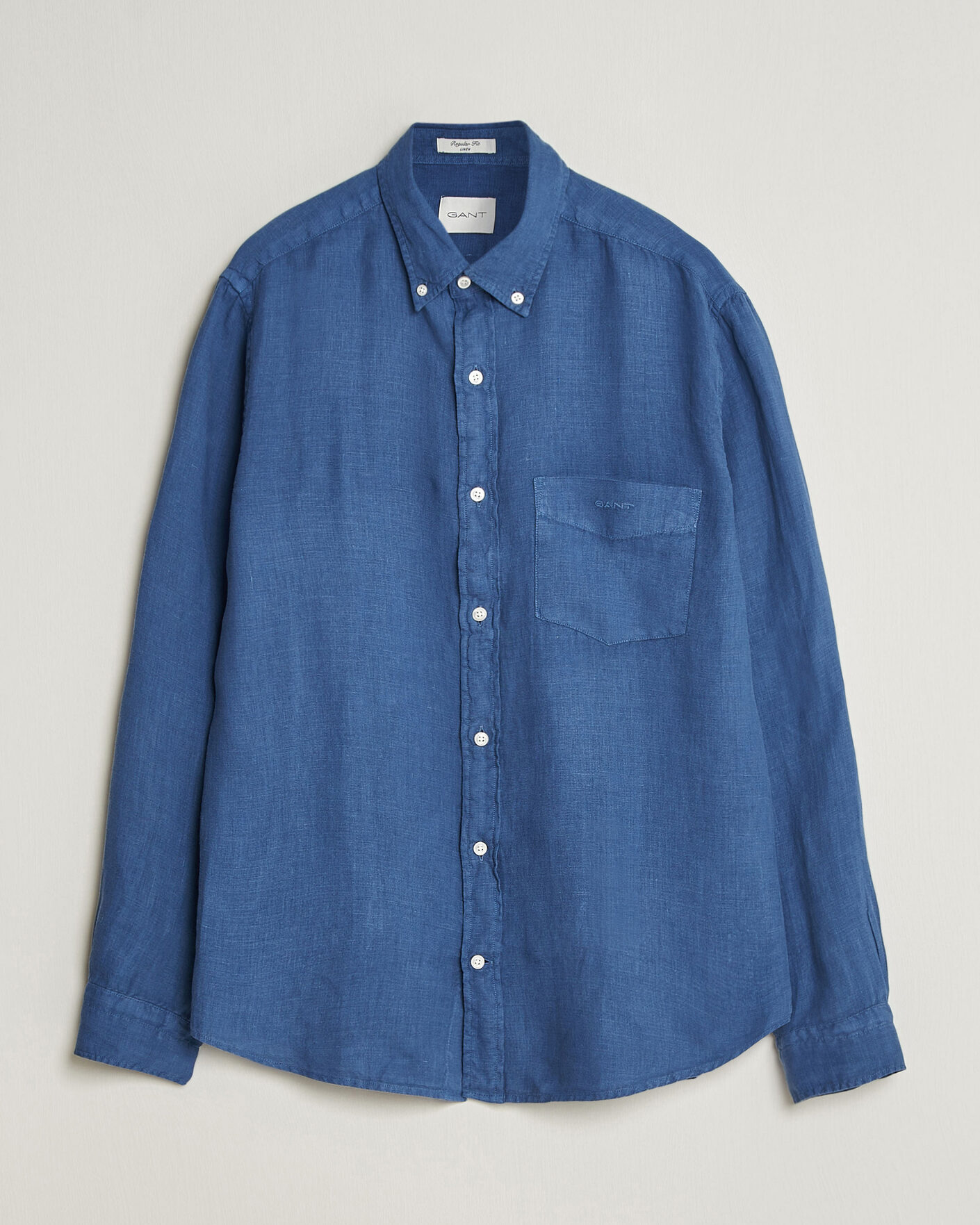 Herr | Skjortor | Gant | Regular Fit Garment Dyed Linen Shirt Vintage Blue