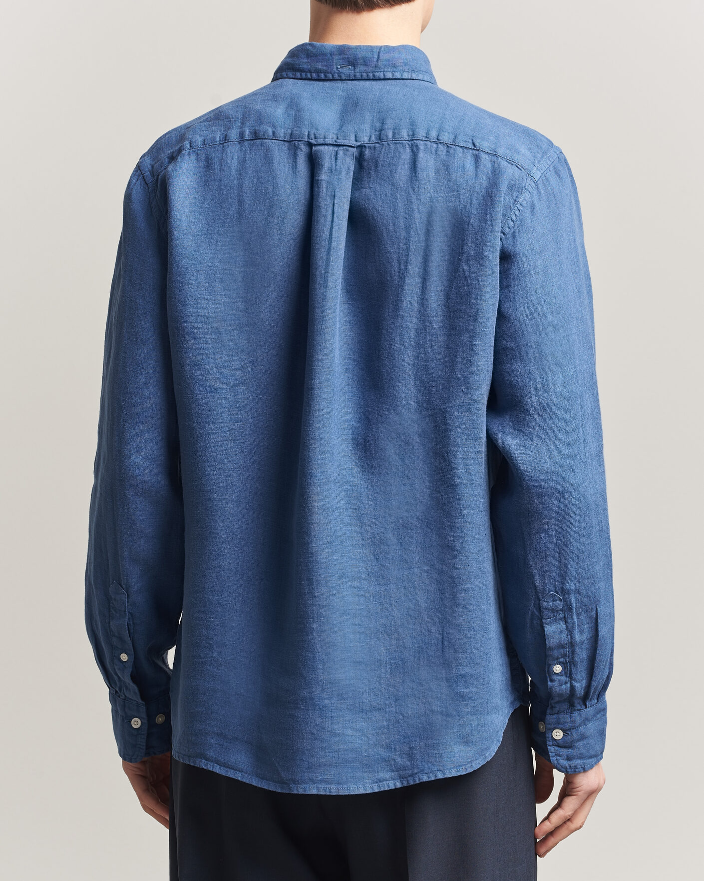 Herr | Skjortor | Gant | Regular Fit Garment Dyed Linen Shirt Vintage Blue