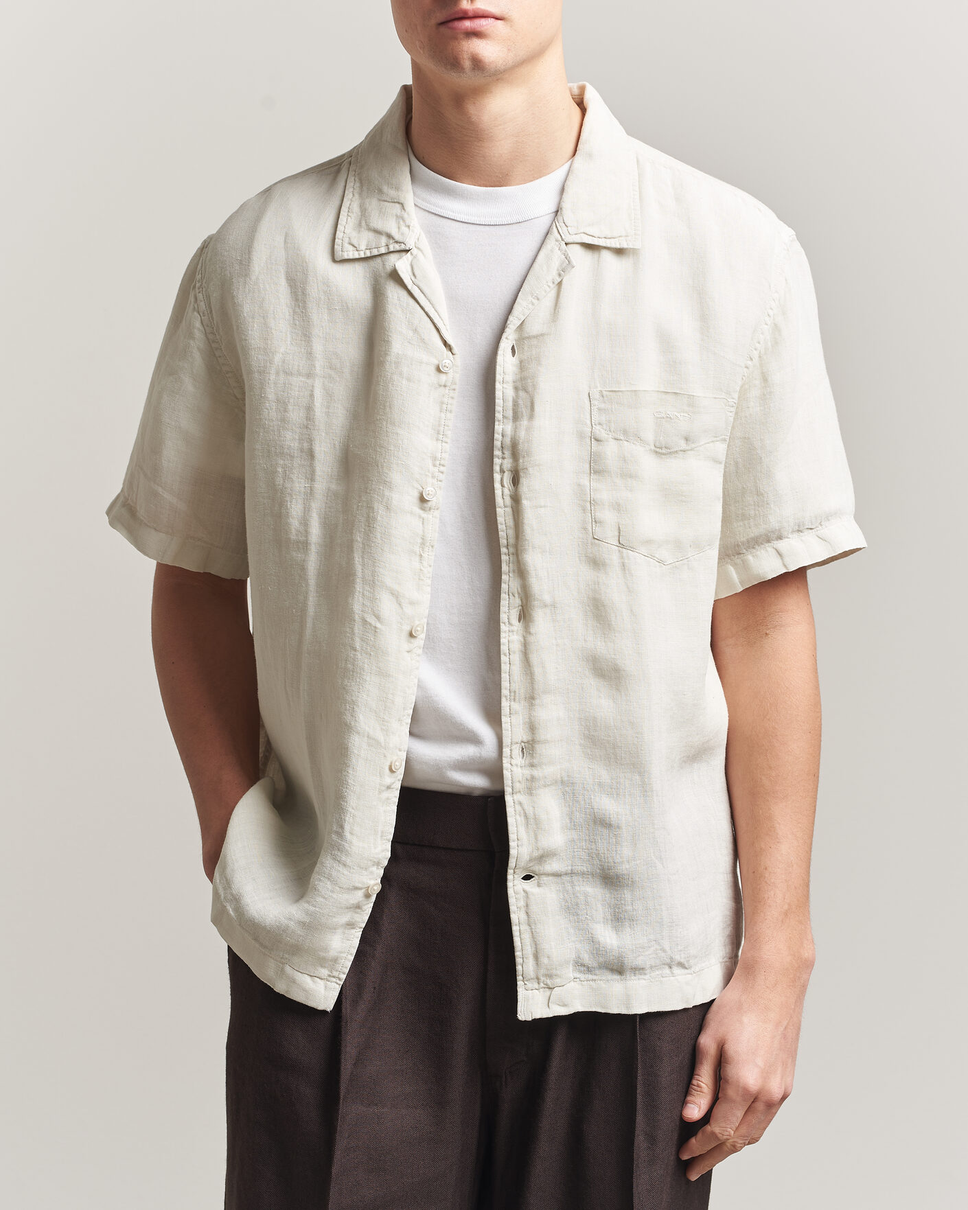 Herr | Skjortor | Gant | Regular Fit Garment Dyed Resort Shirt Sand