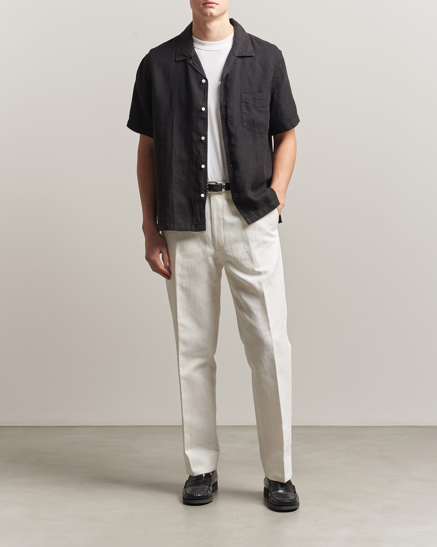 Herr | Skjortor | Gant | Regular Fit Garment Dyed Resort Shirt Black
