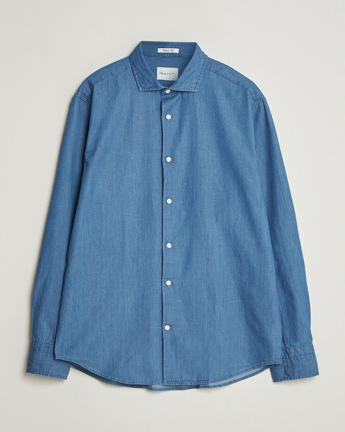 Herr | Skjortor | Gant | Regular Fit Indigo Twill Shirt Semi Light Blue