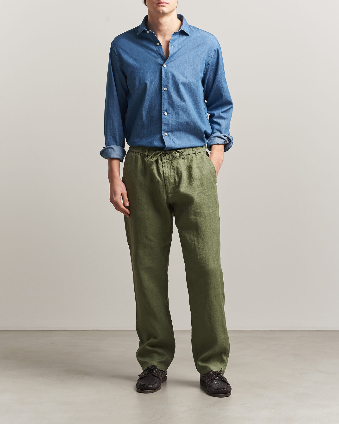 Herr | Skjortor | GANT | Regular Fit Indigo Twill Shirt Semi Light Blue