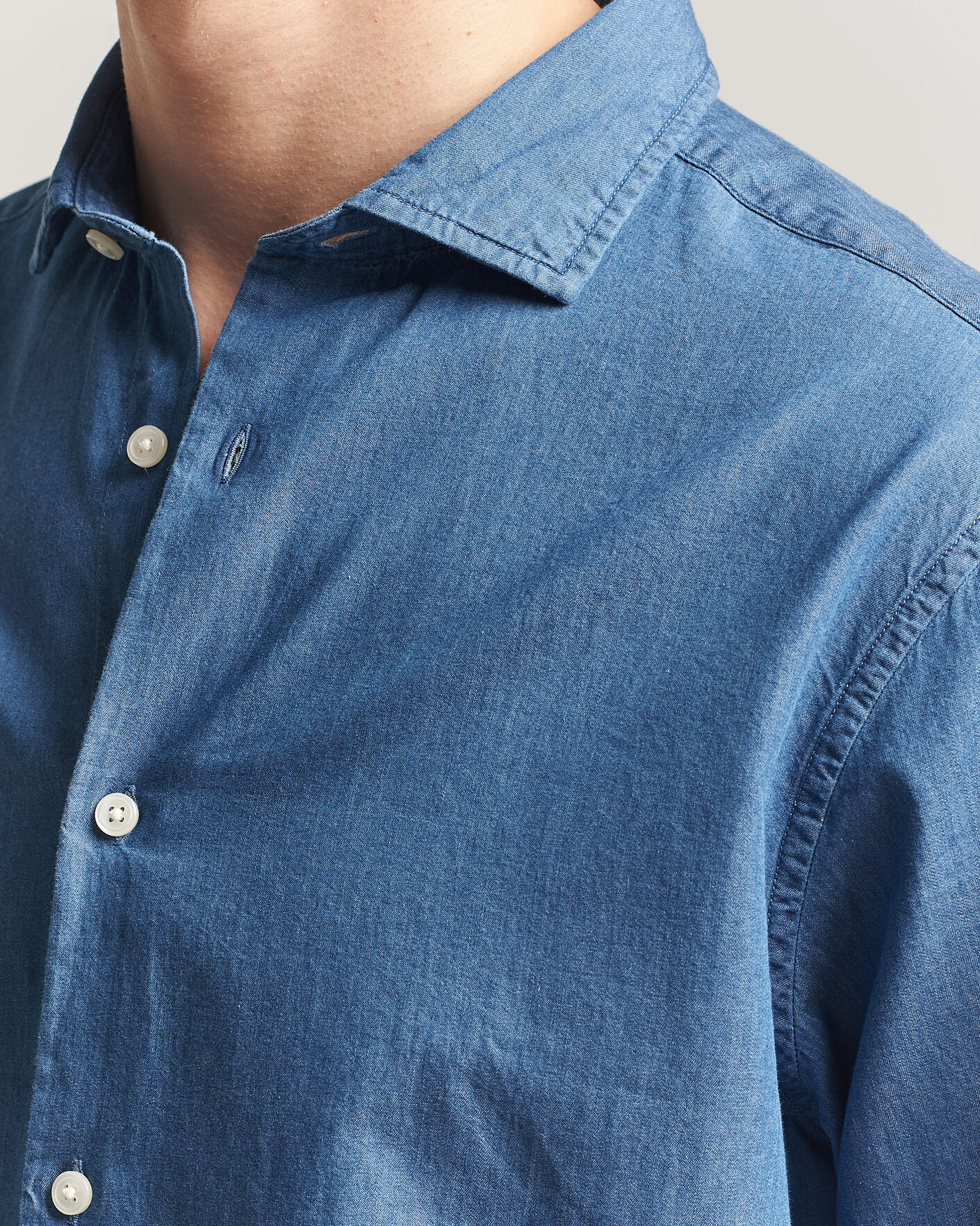 Herr | Skjortor | Gant | Regular Fit Indigo Twill Shirt Semi Light Blue