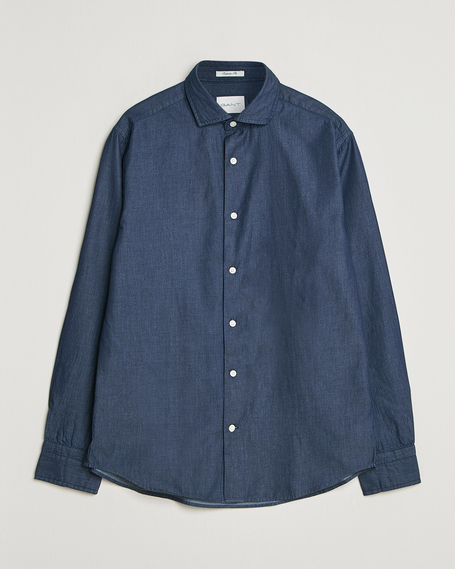 Herr | Skjortor | Gant | Regular Fit Indigo Twill Shirt Dark Indigo