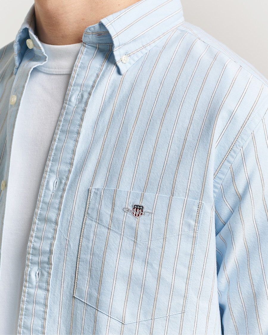 Herr | Skjortor | GANT | Regluar Fit Clsasic Oxford Striped Shirt Sky Blue