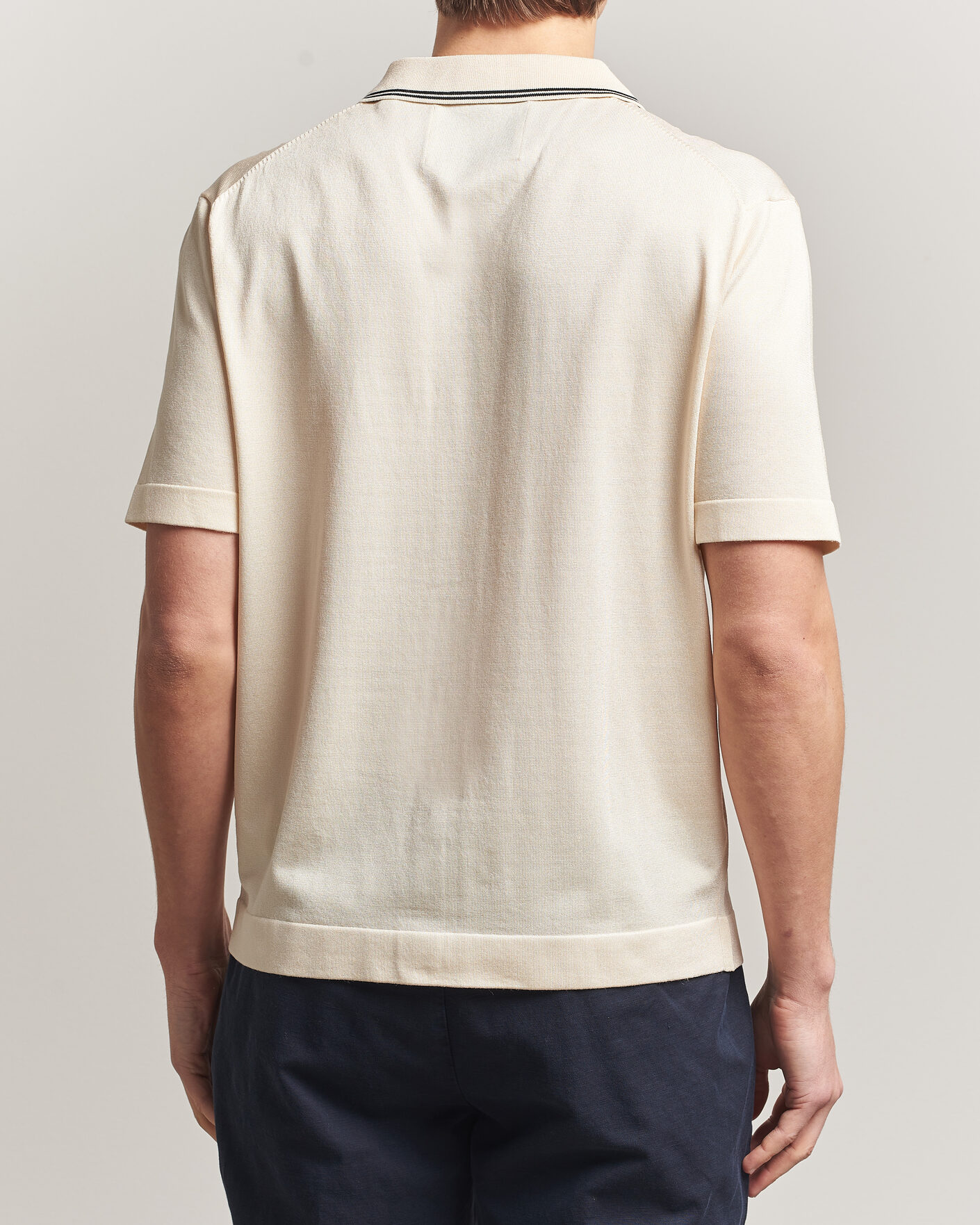 Herr | Skjortor | GANT | Knitted Resort Collar Shirt Creamed White