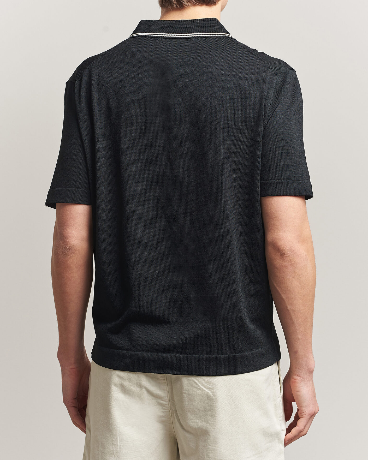 Herr | Skjortor | GANT | Knitted Resort Collar Shirt Black