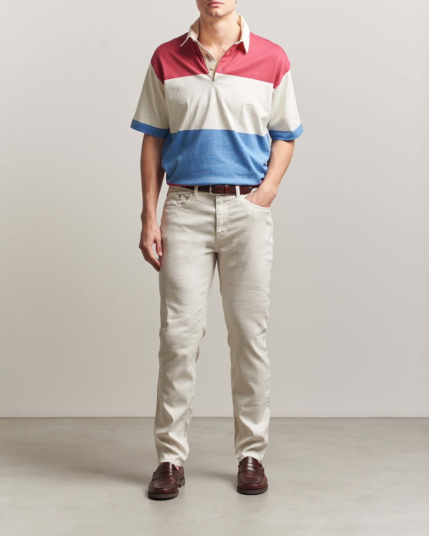 Herr | Byxor | Gant | Slim Fit Cotton/Linen 5-Pocket Pants Sand