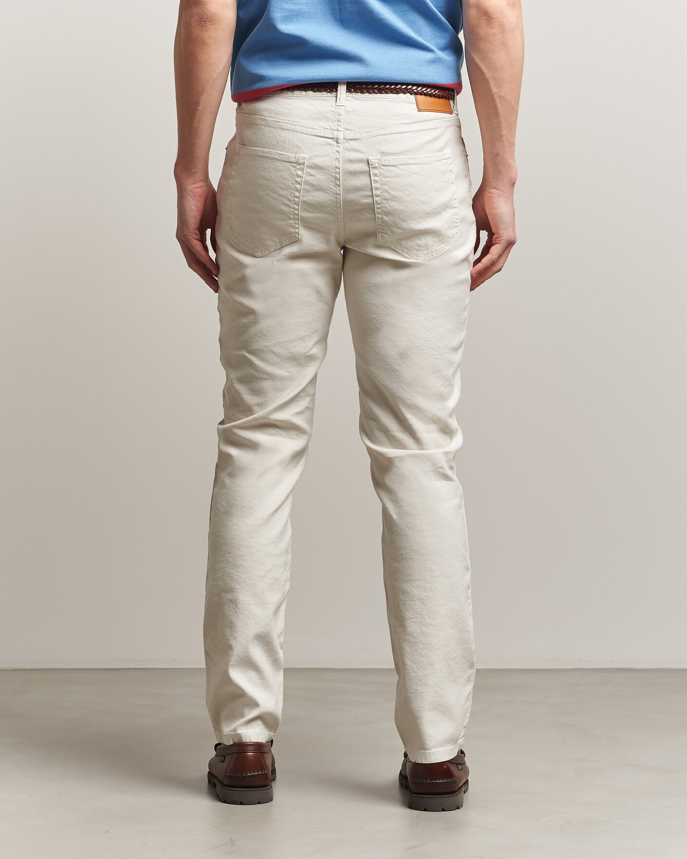 Herr | Byxor | Gant | Slim Fit Cotton/Linen 5-Pocket Pants Sand