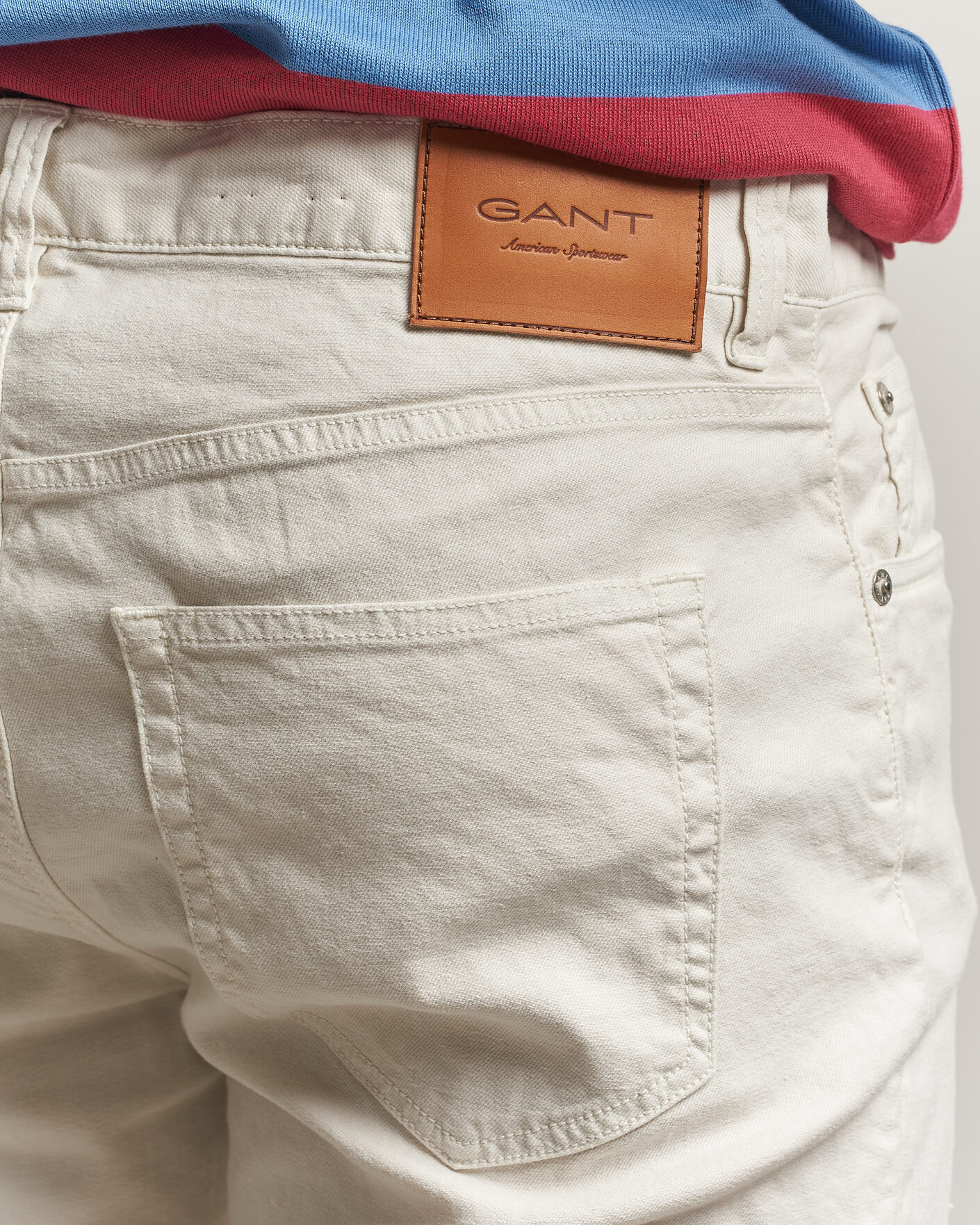 Herr | Byxor | Gant | Slim Fit Cotton/Linen 5-Pocket Pants Sand