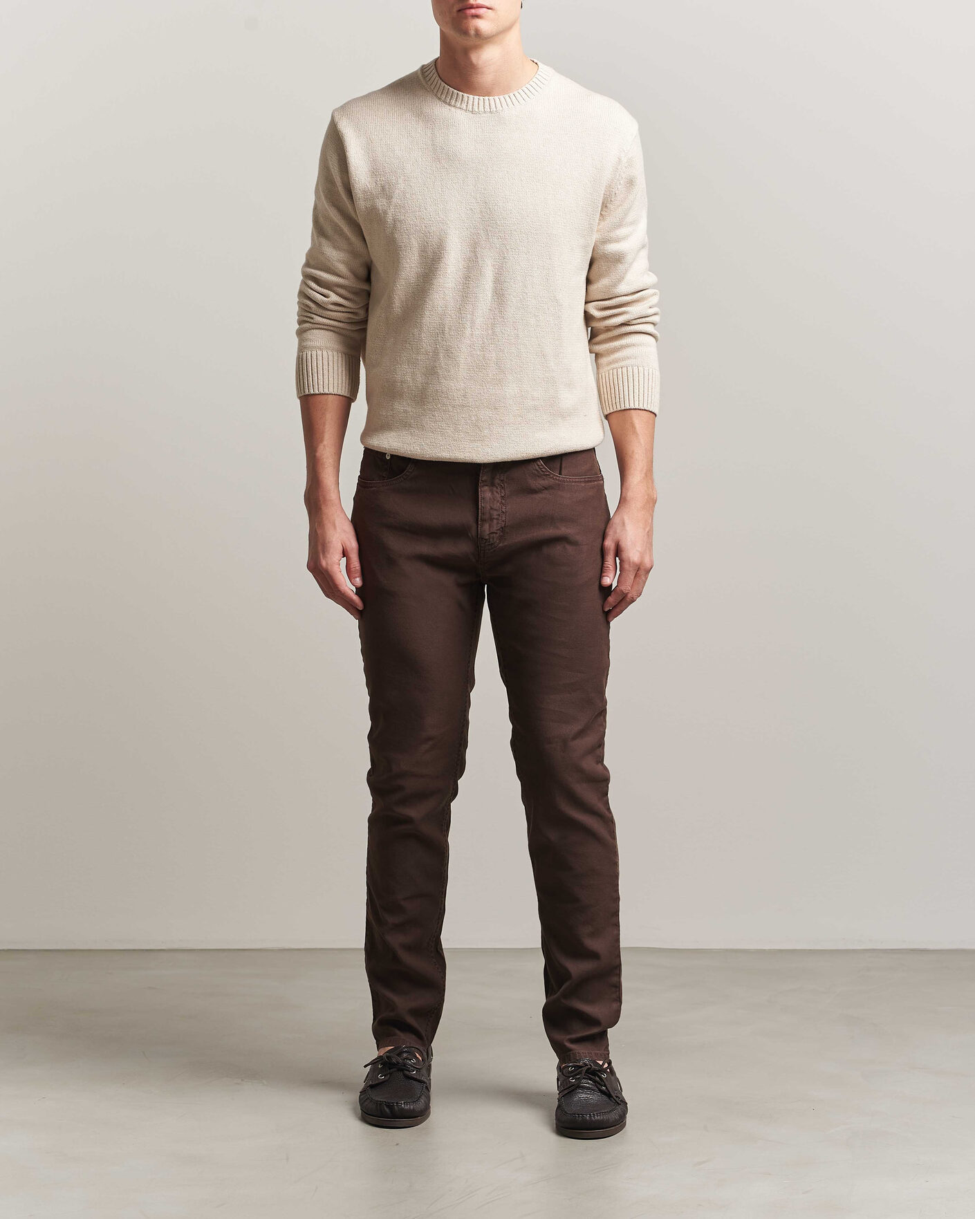 Herr | Byxor | Gant | Slim Fit Cotton/Linen 5-Pocket Pants Rich Brown