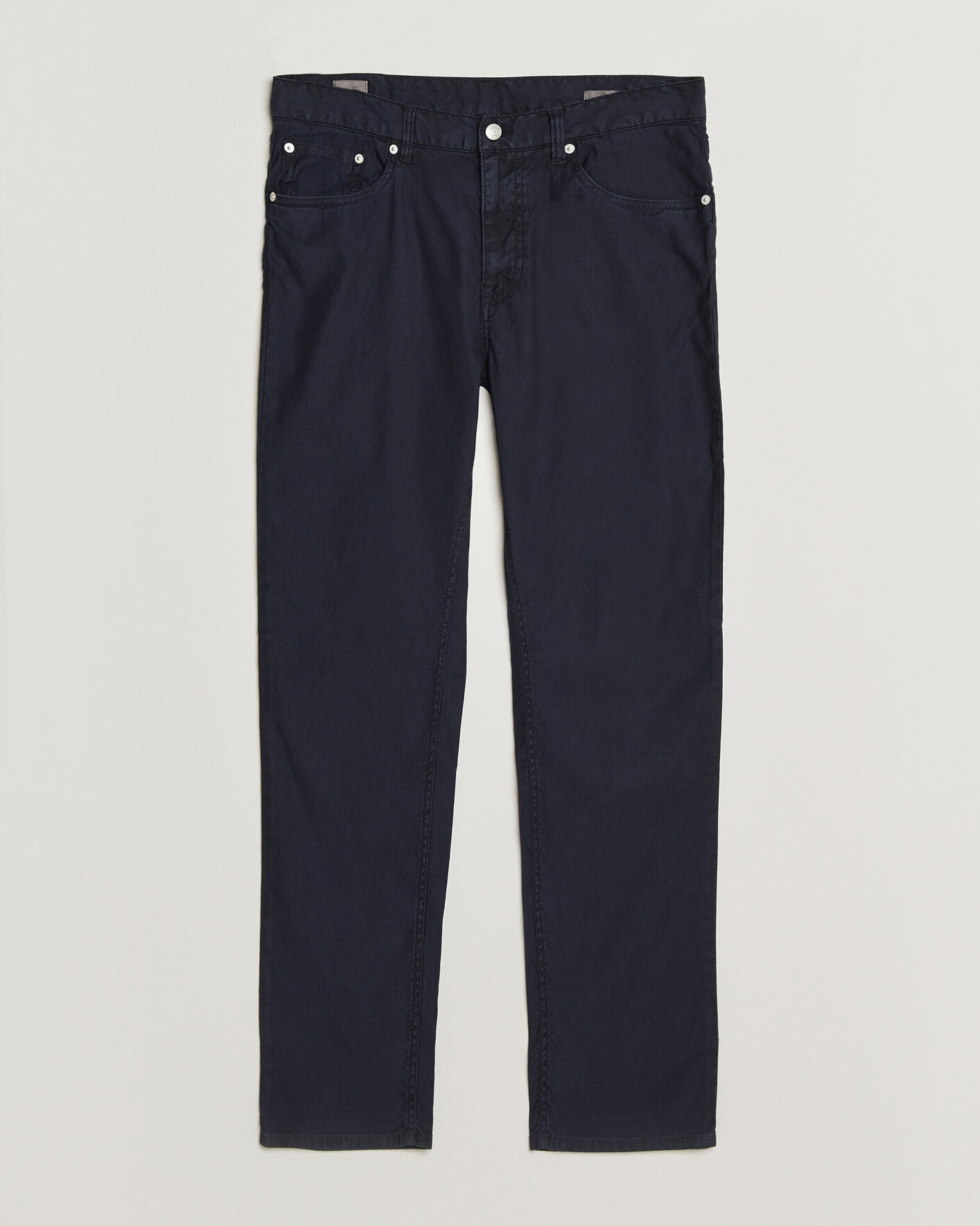 Herr | Byxor | Gant | Slim Fit Cotton/Linen 5-Pocket Pants Evening Blue