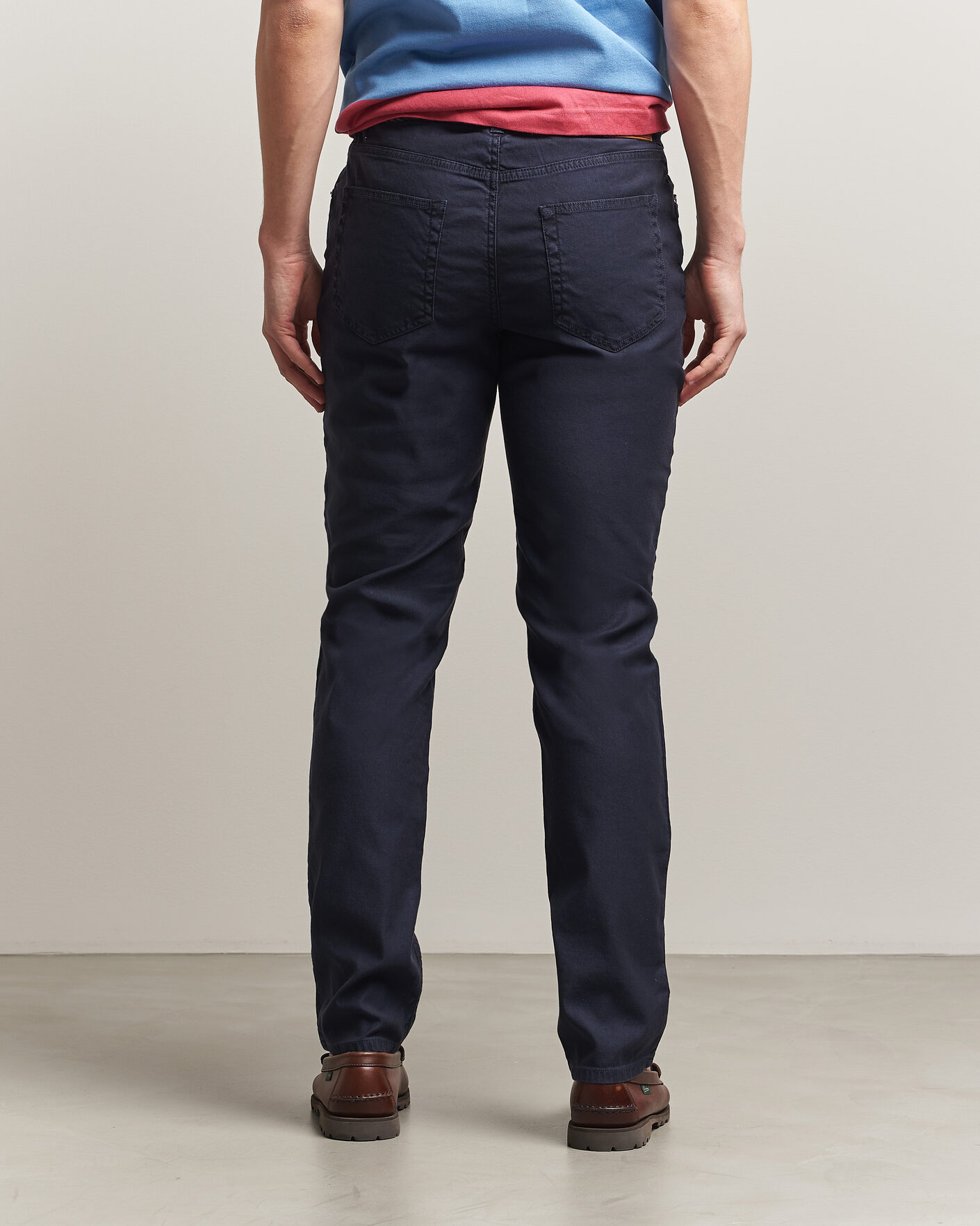 Herr | Byxor | Gant | Slim Fit Cotton/Linen 5-Pocket Pants Evening Blue