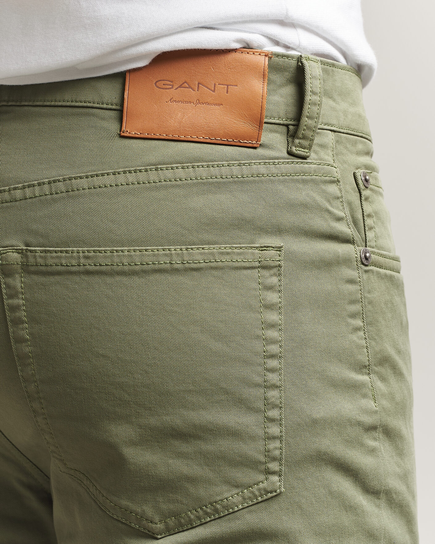 Herr | Byxor | GANT | Slim Fit Desert 5-Pocket Pants Dry Herb Green