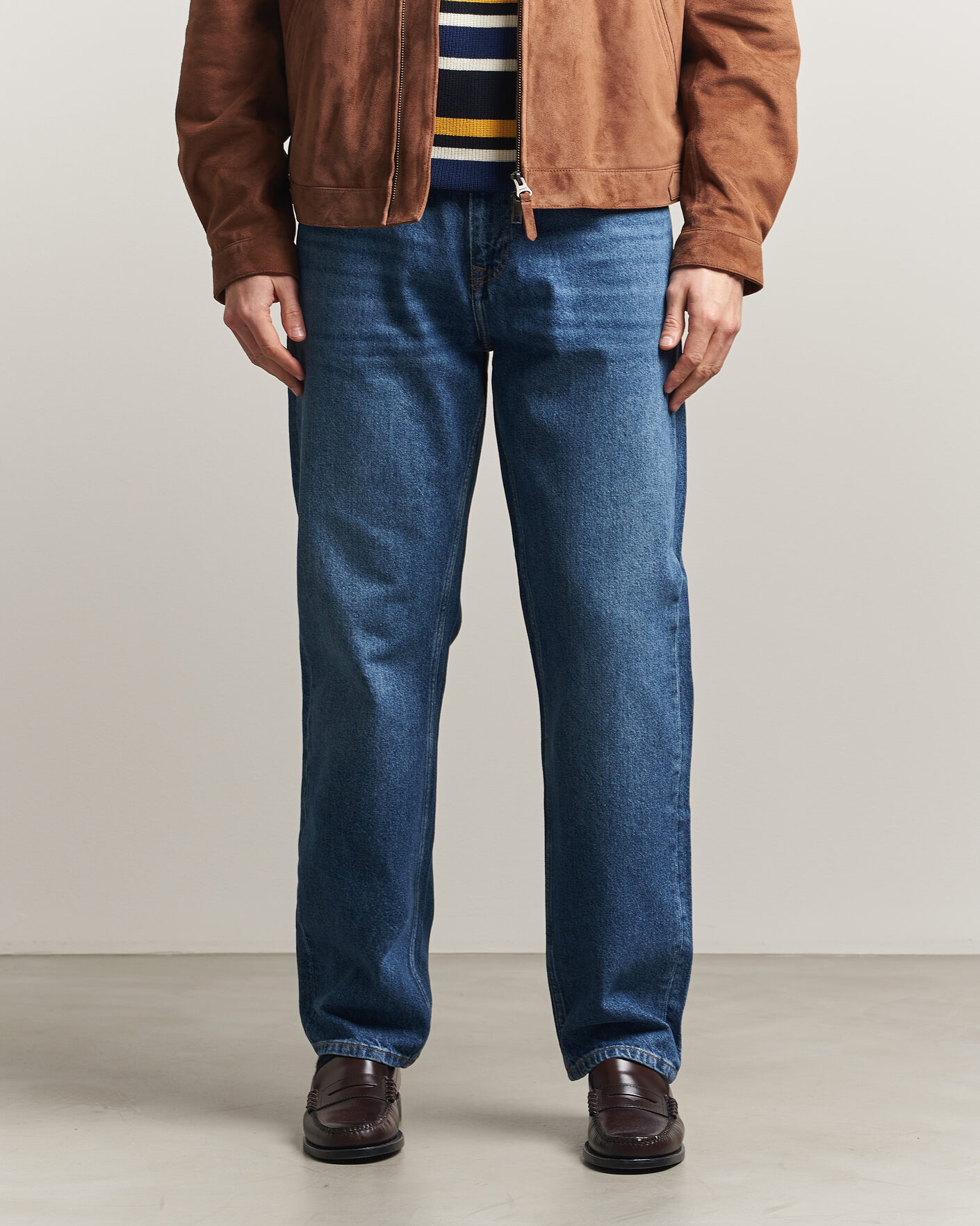 Herr | Jeans | GANT | Straight Fit Jeans Mid Blue Worn In