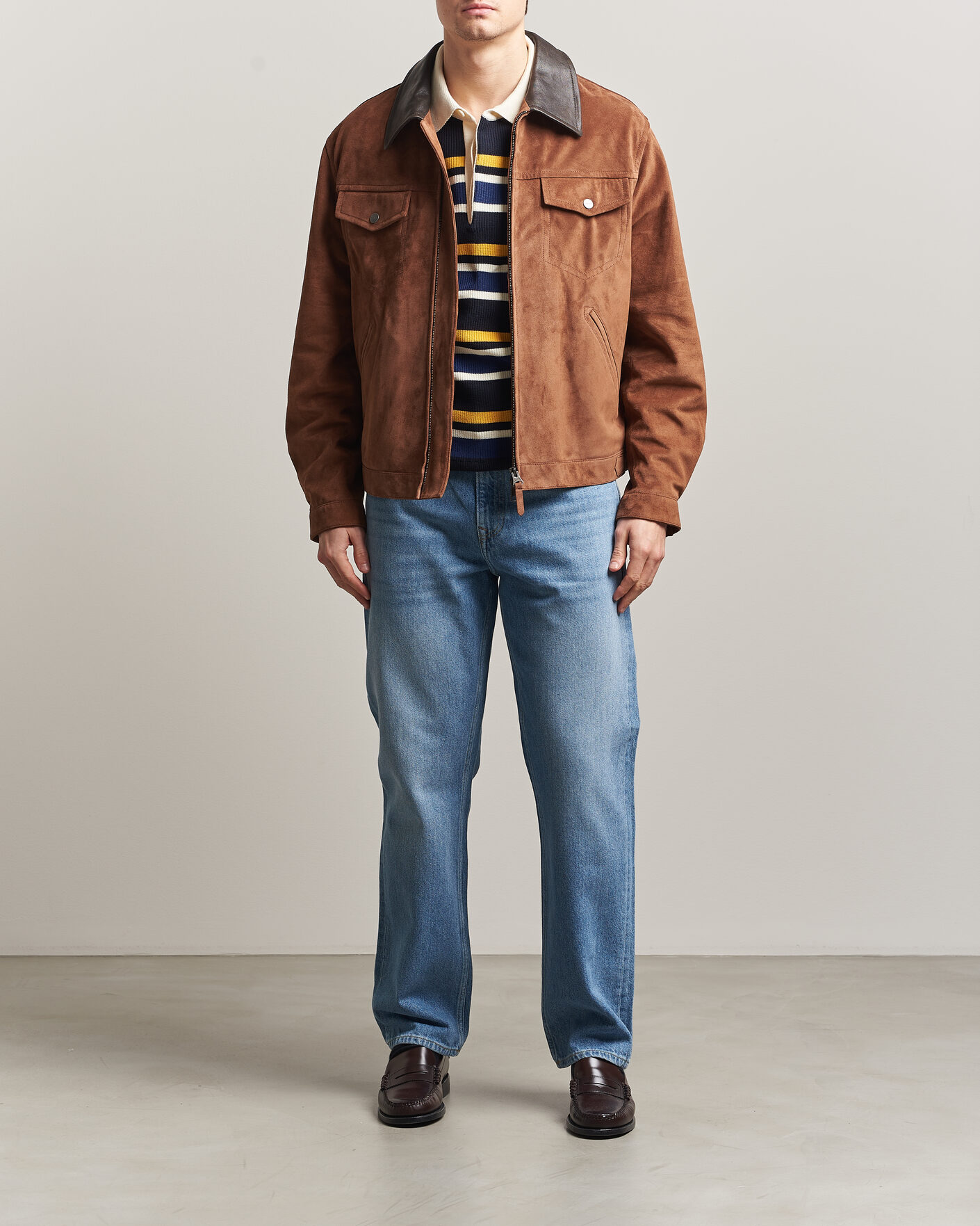Herr | Byxor | Gant | Straight Fit Jeans Semi Light Blue Worn In