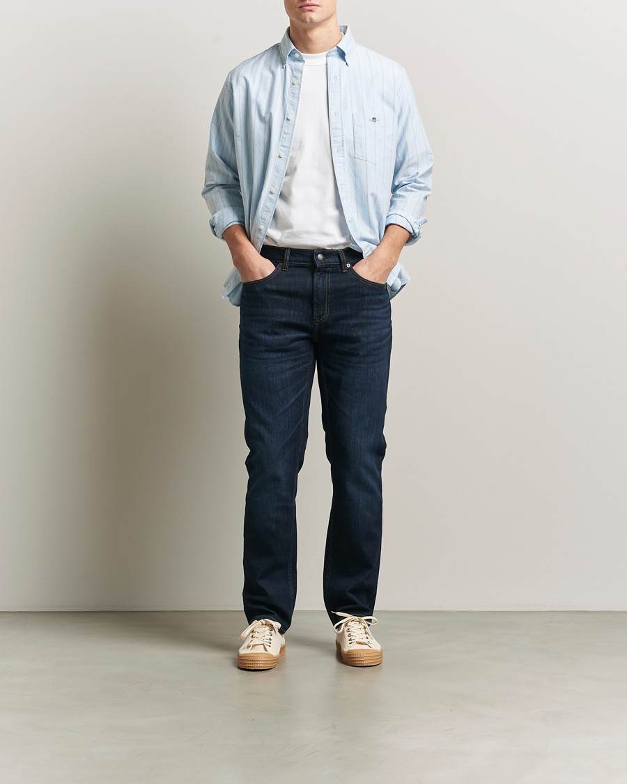 Herr | Byxor | Gant | Regular Fit Jeans Dark Blue Broken In
