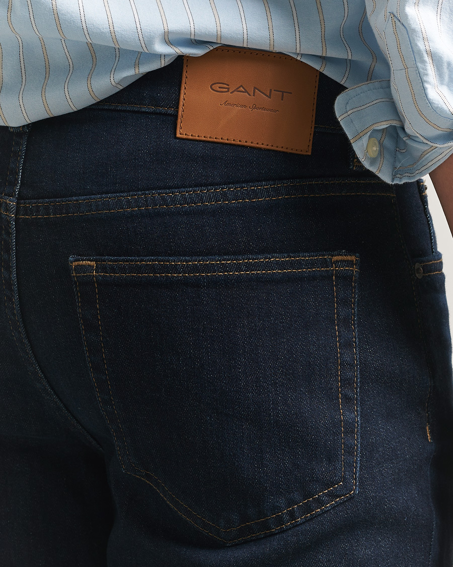 Herr | Byxor | Gant | Regular Fit Jeans Dark Blue Broken In