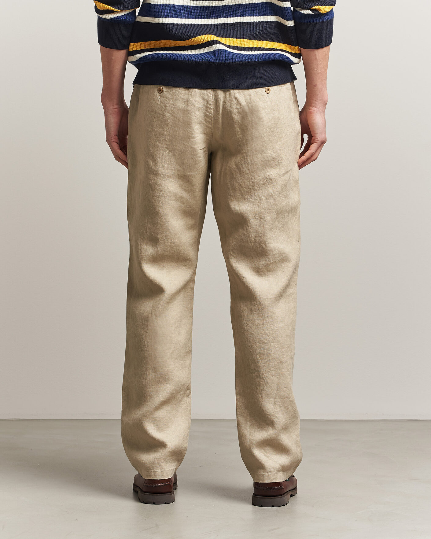 Herr | Byxor | GANT | Regular Fit Linen Drawstring Pants Oat Beige