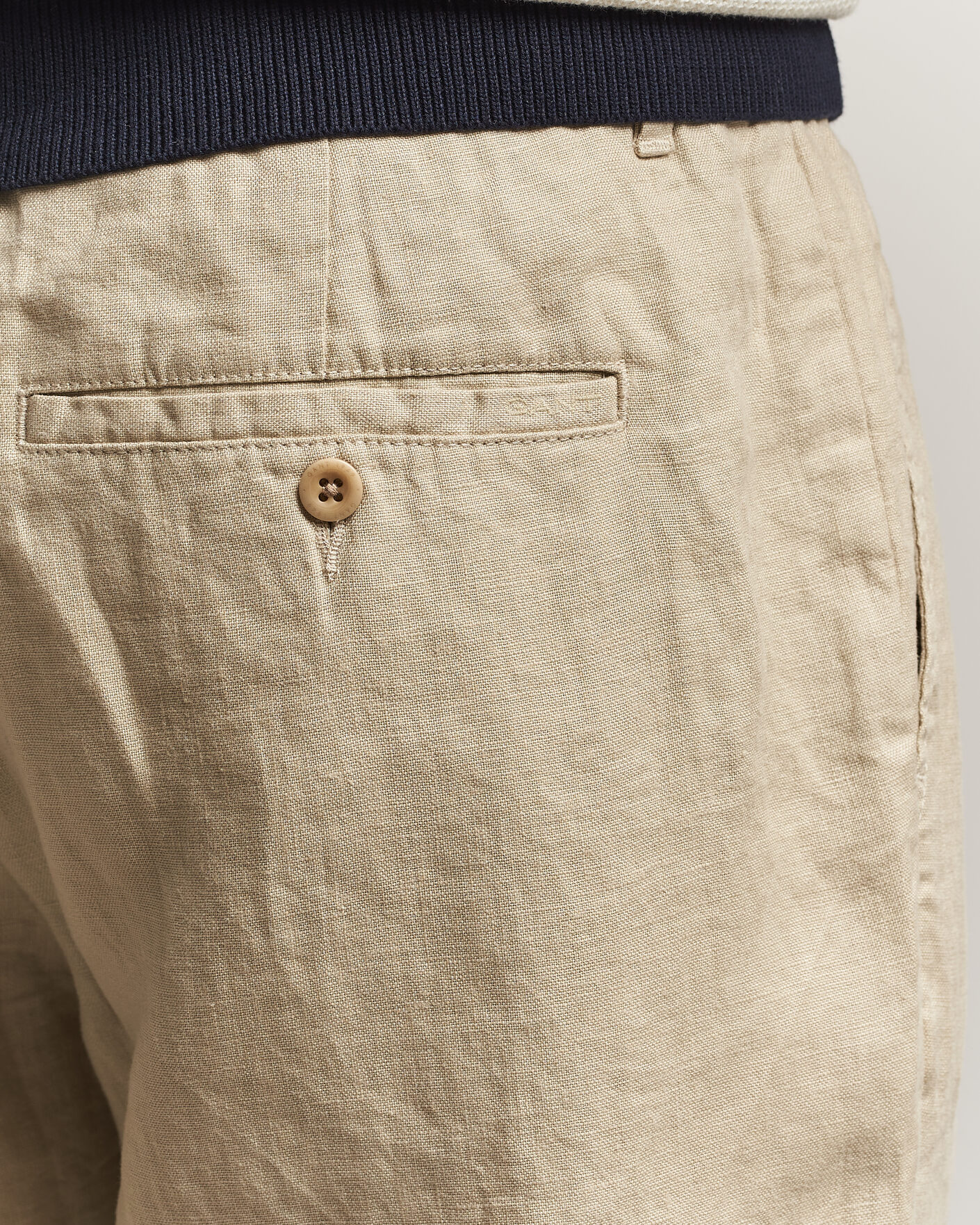 Herr | Byxor | GANT | Regular Fit Linen Drawstring Pants Oat Beige