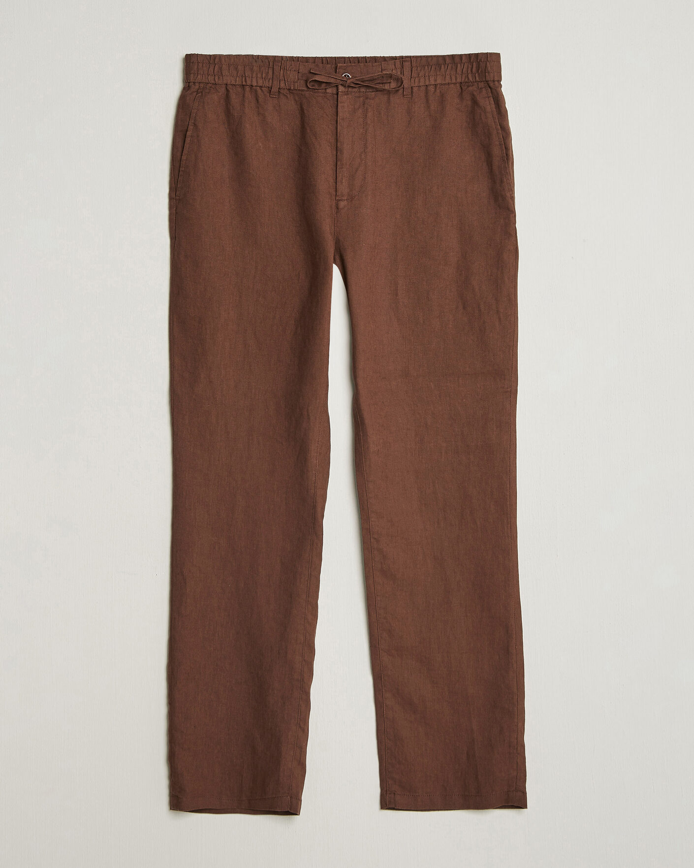 Herr | Byxor | GANT | Regular Fit Linen Drawstring Pants Mahogany Brown