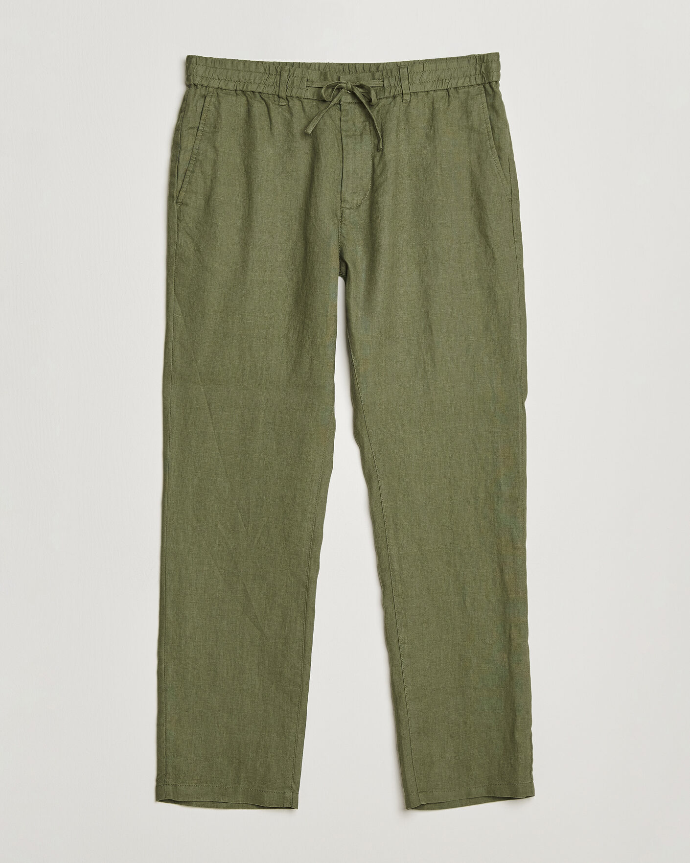 Herr | Byxor | GANT | Regular Fit Linen Drawstring Pants Dry Herb Green