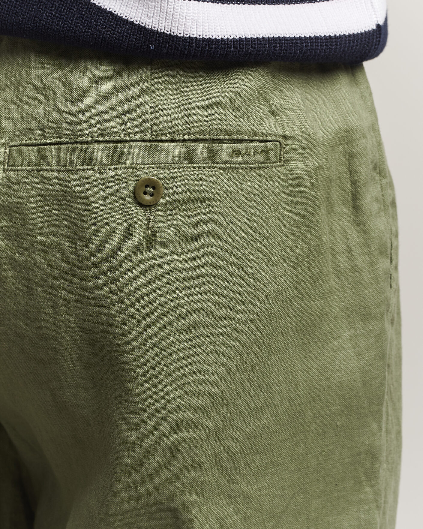 Herr | Byxor | Gant | Regular Fit Linen Drawstring Pants Dry Herb Green