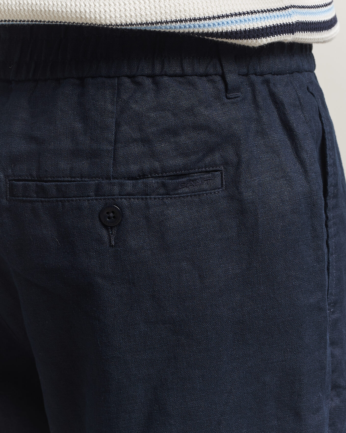 Herr | Byxor | Gant | Regular Fit Linen Drawstring Pants Evening Blue