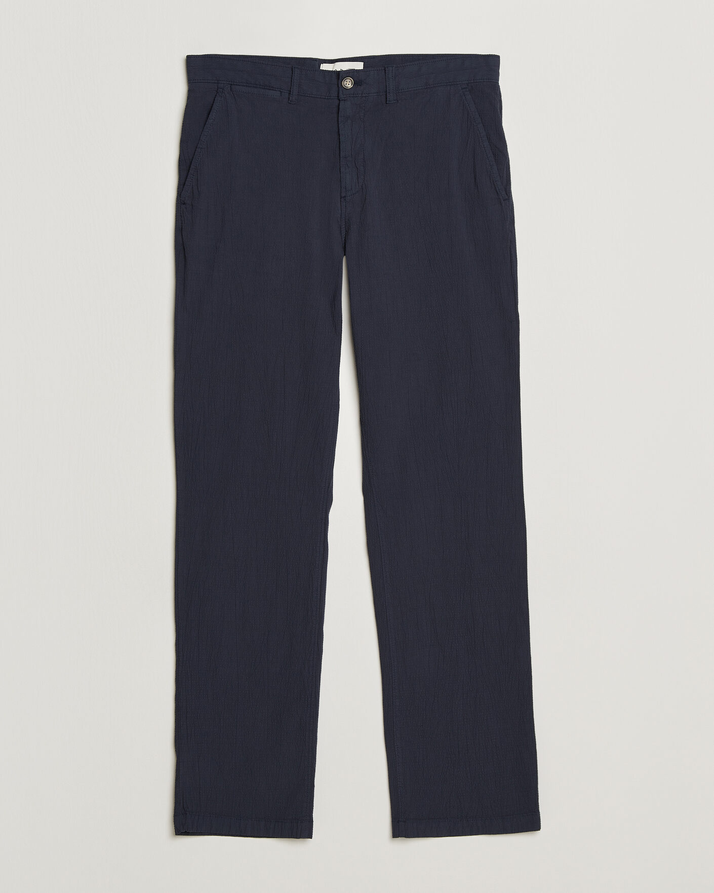 Herr | Byxor | Gant | Regular Fit Garment Dyed Seersucker Pants Evening Blue
