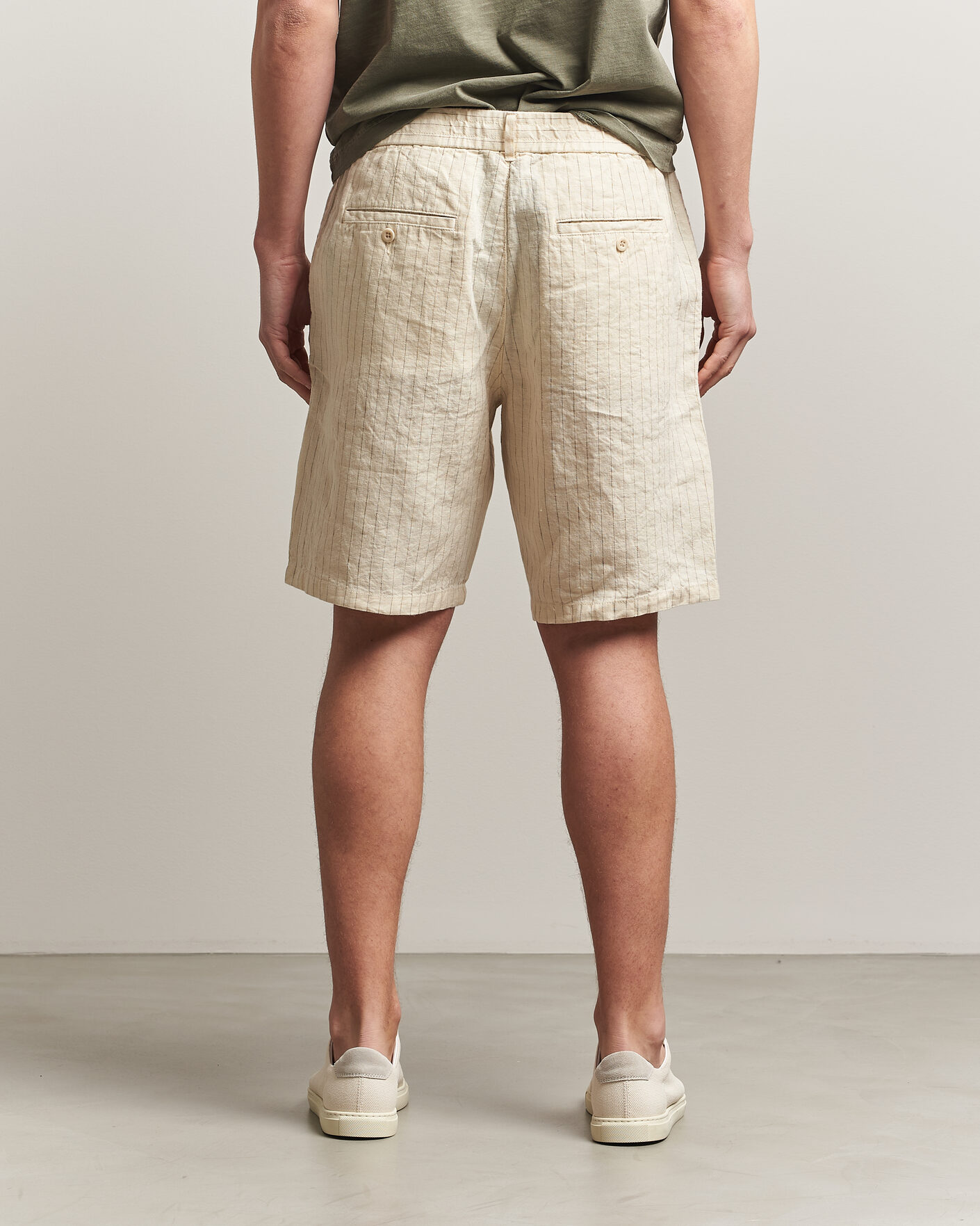 Herr | Shorts | Gant | Regular Fit Striped Linen Drawstring Shorts Faded Beige