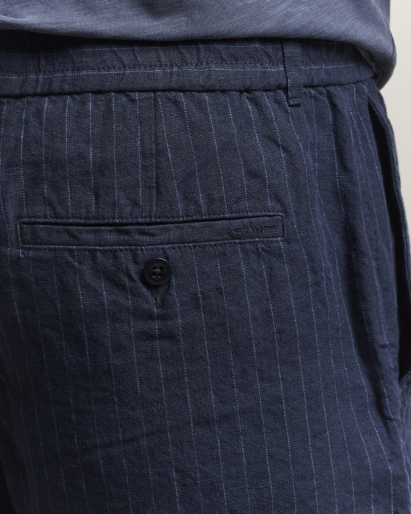 Herr | Shorts | Gant | Regular Fit Striped Linen Drawstring Shorts Evening Blue