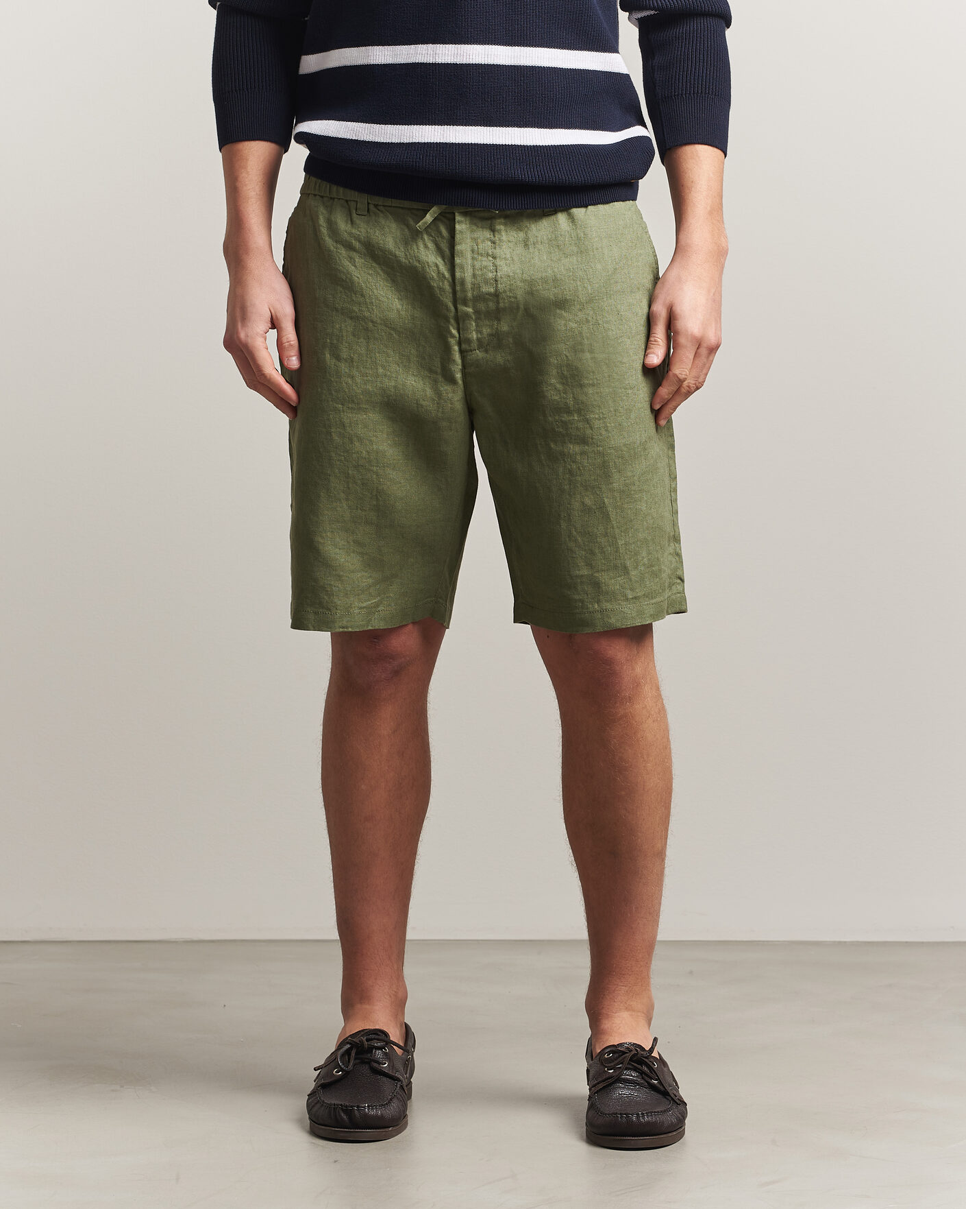 Herr | Shorts | GANT | Regular Fit Linen Drawstring Shorts Dry Herb Green