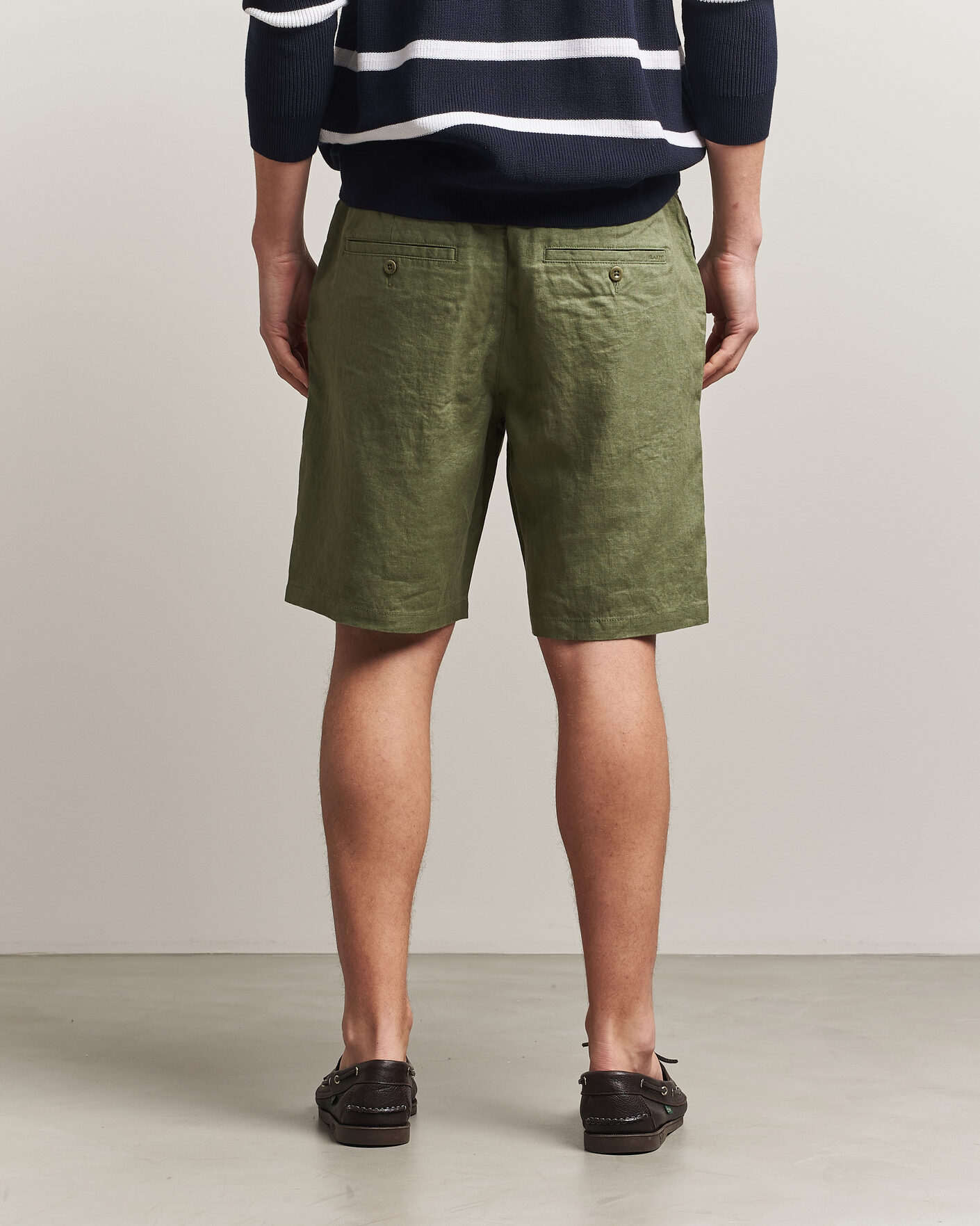 Herr | Shorts | GANT | Regular Fit Linen Drawstring Shorts Dry Herb Green