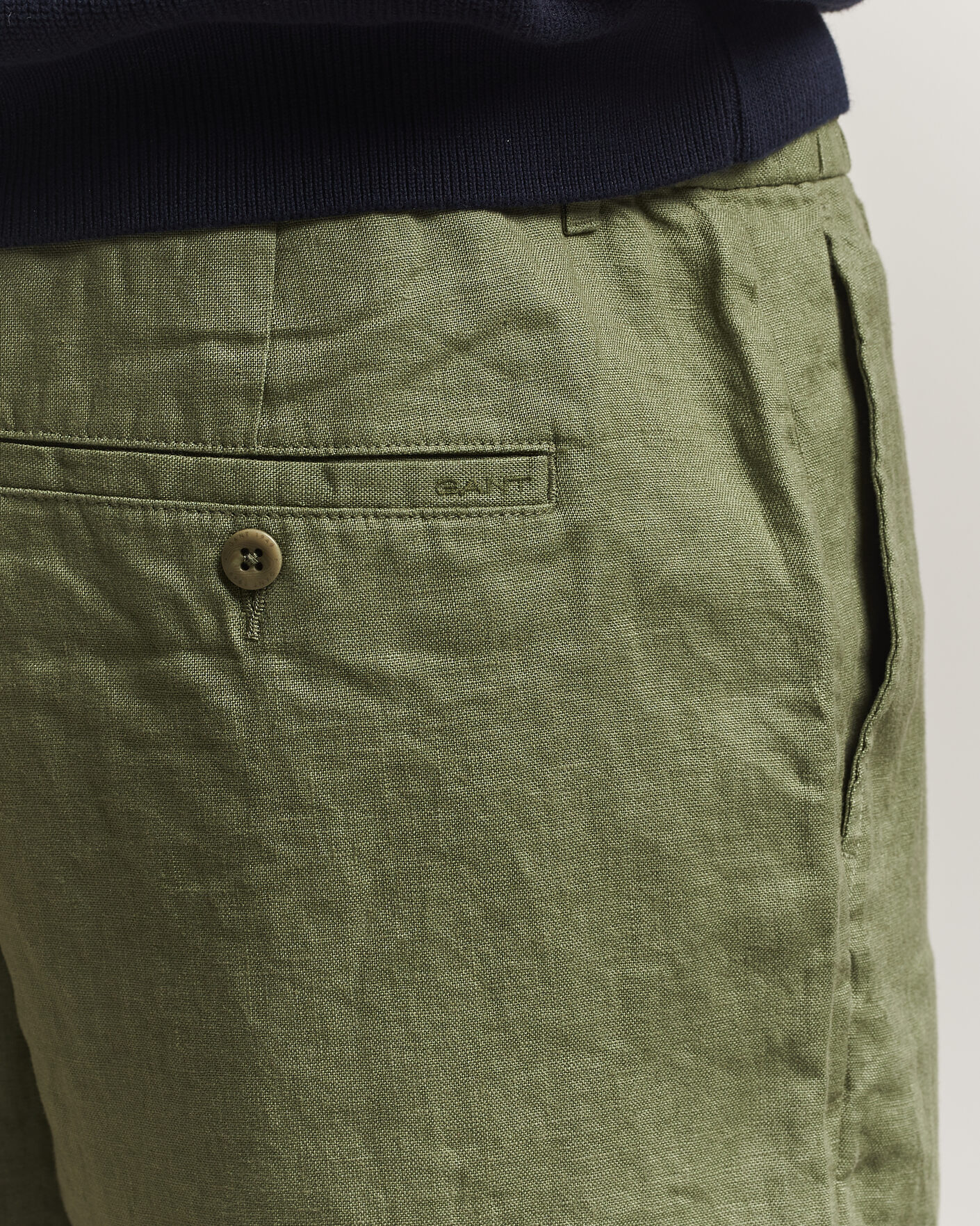 Herr | Shorts | Gant | Regular Fit Linen Drawstring Shorts Dry Herb Green
