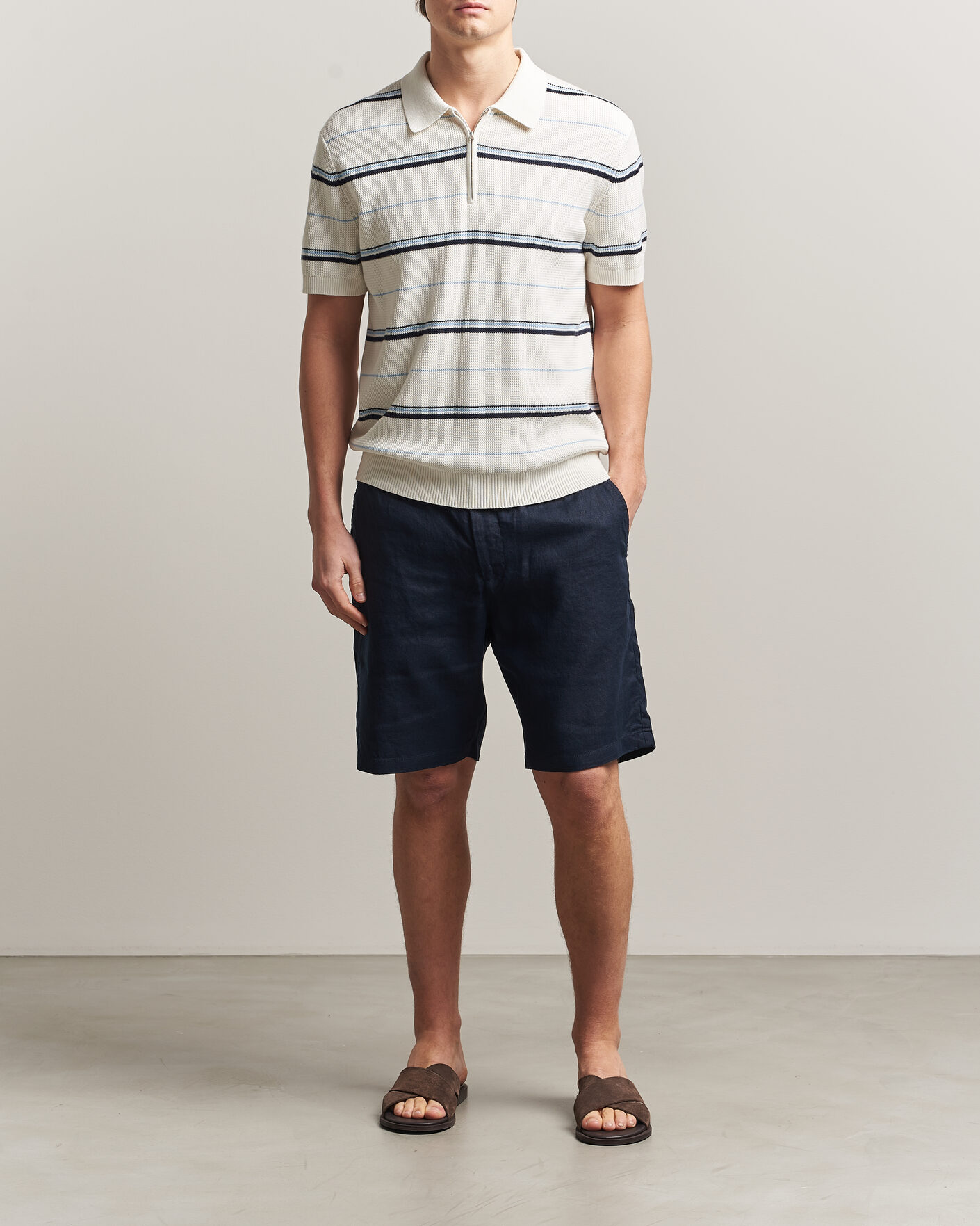 Herr | Shorts | GANT | Regular Fit Linen Drawstring Shorts Evening Blue