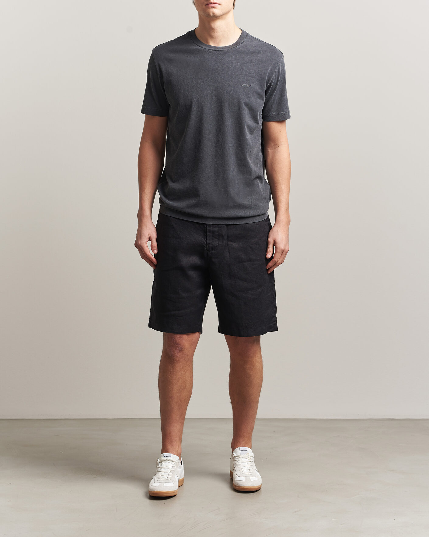 Herr | Shorts | GANT | Regular Fit Linen Drawstring Shorts Black