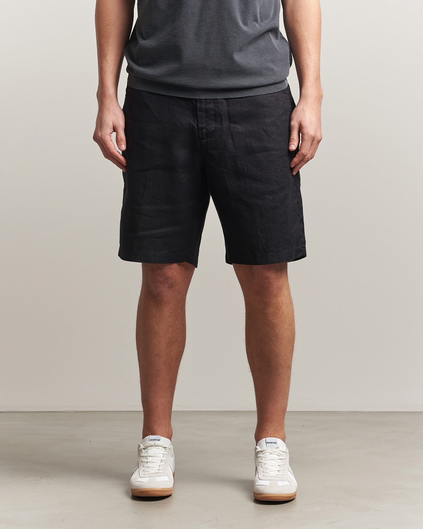Herr | Shorts | Gant | Regular Fit Linen Drawstring Shorts Black