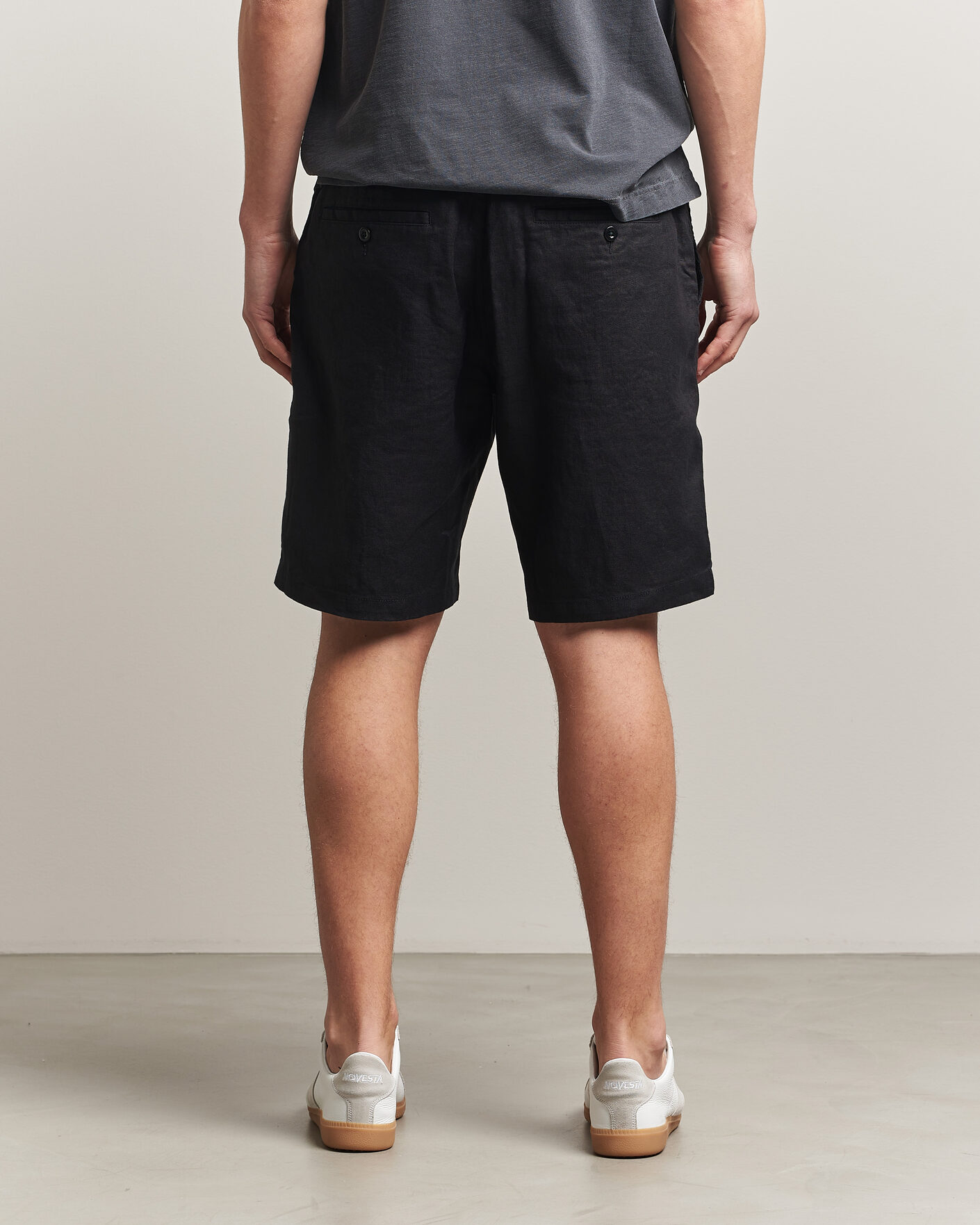 Herr | Shorts | GANT | Regular Fit Linen Drawstring Shorts Black