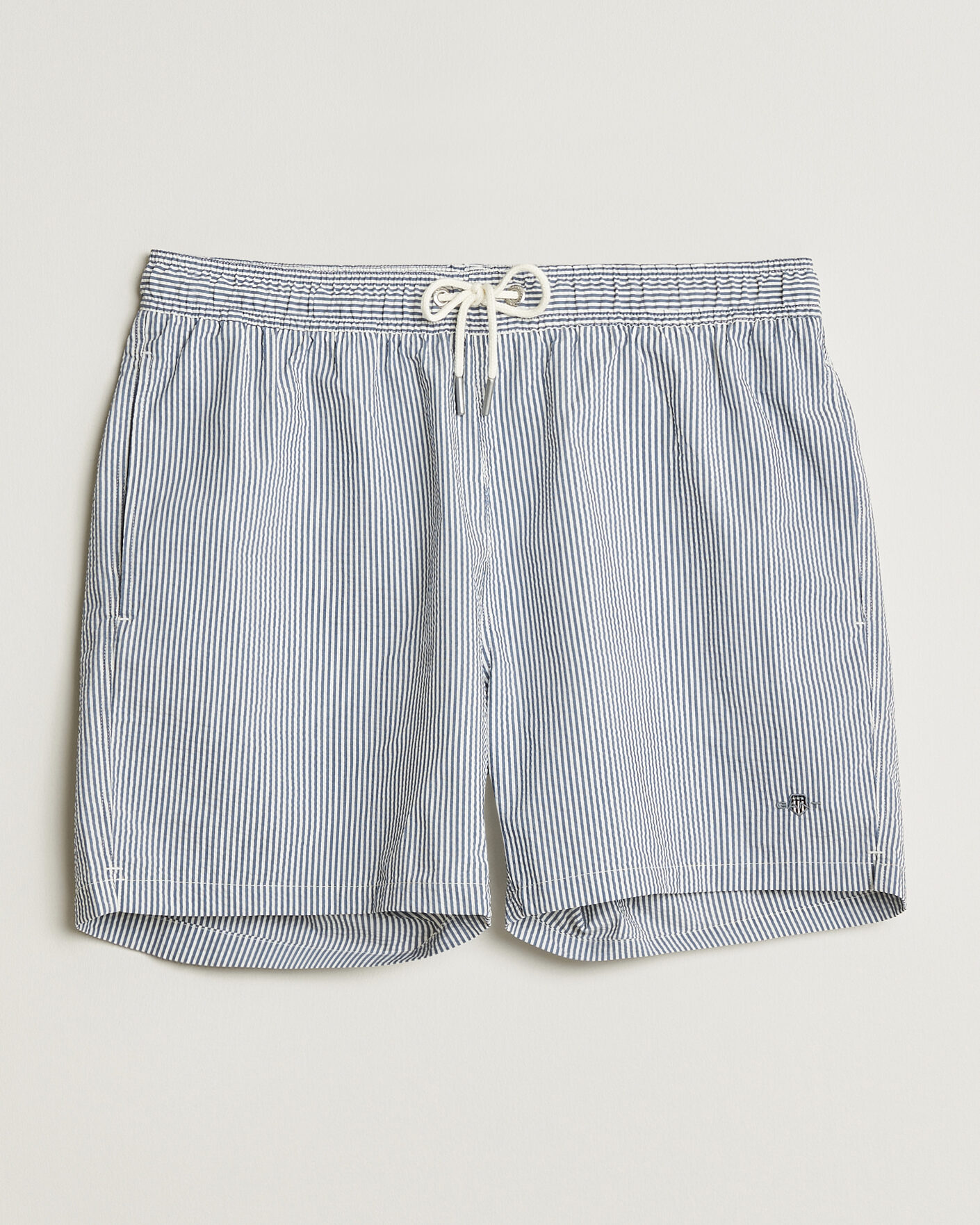 Herr | Badbyxor | Gant | Seersucker Striped Swimshorts Vintage Blue