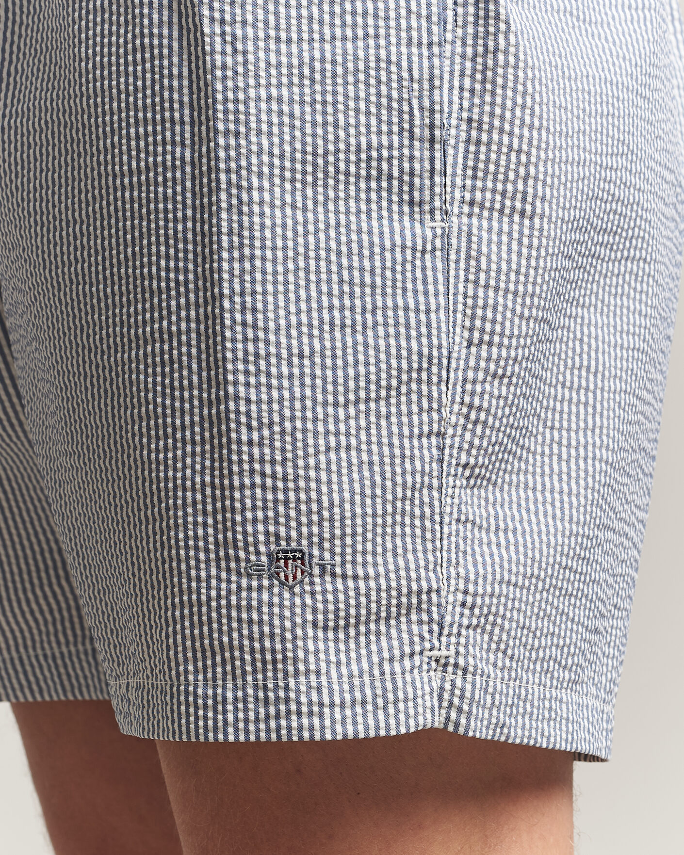 Herr | Badbyxor | GANT | Seersucker Striped Swimshorts Vintage Blue