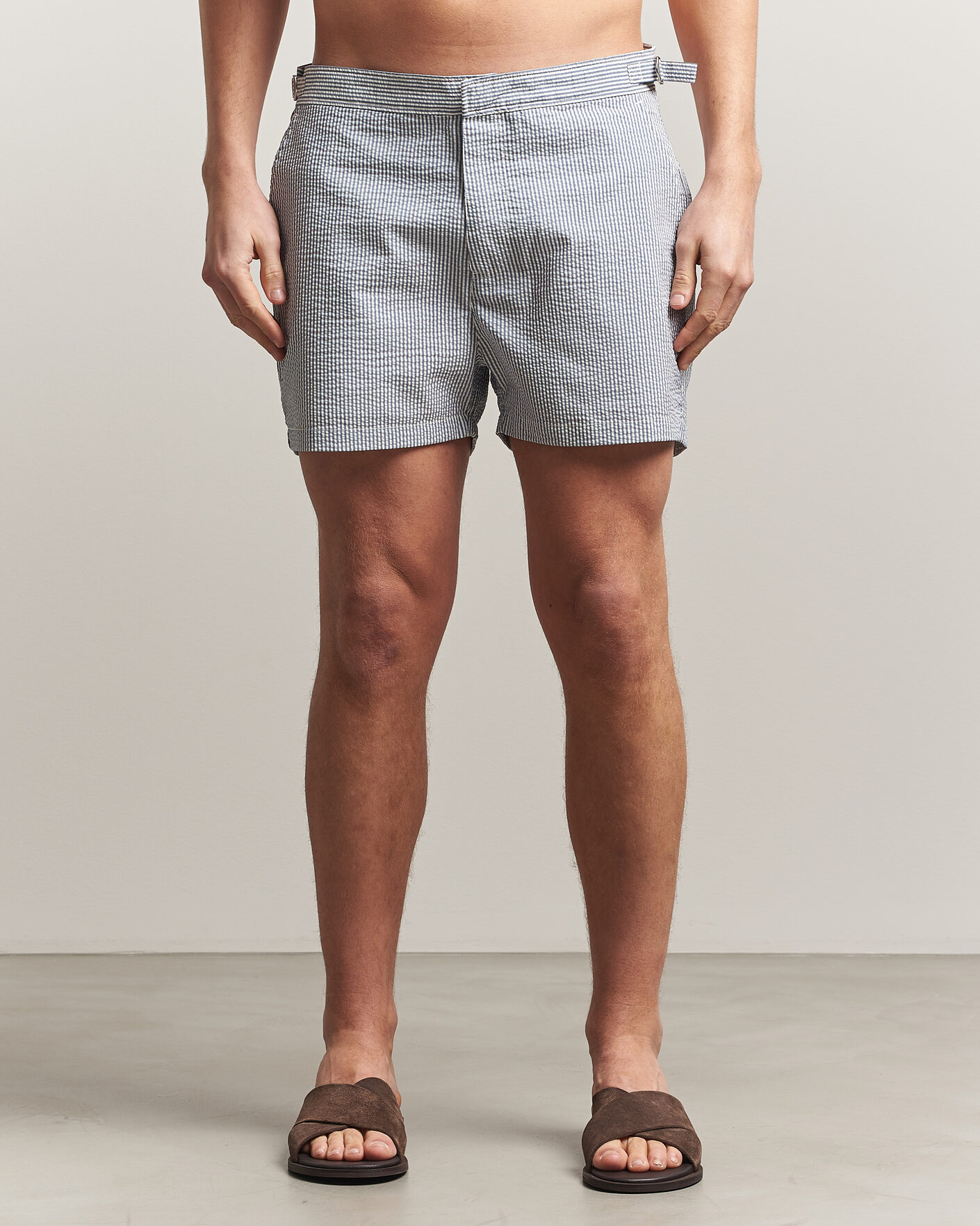 Herr | Badbyxor | Gant | Fitted Seersucker Swimshorts Vintage Blue