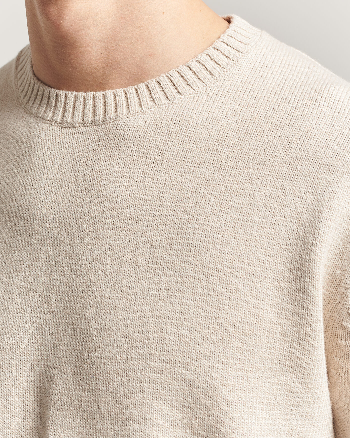 Herr | Tröjor | Gant | Cotton/Cashmere Knitted Sweater Seed Melange