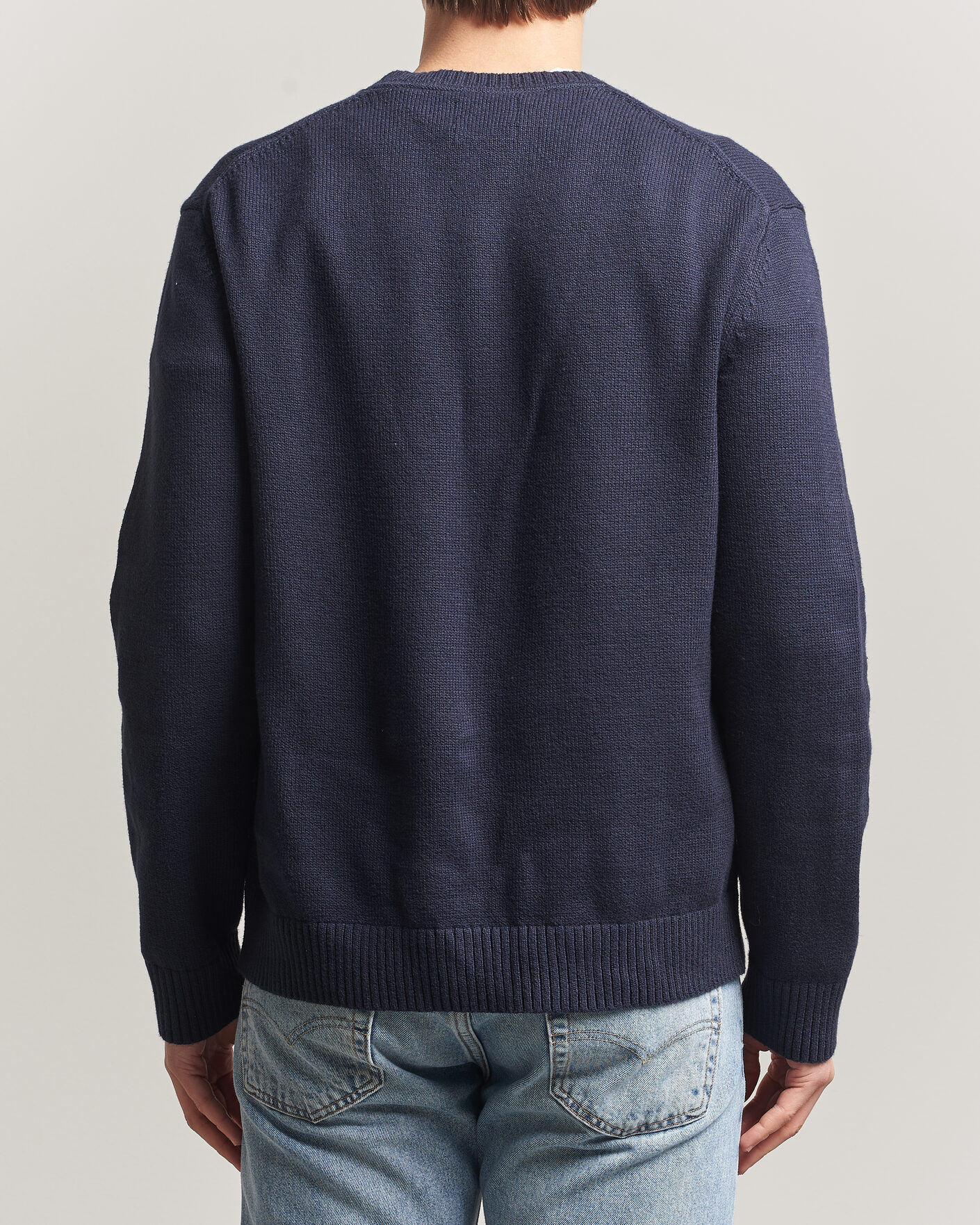 Herr | Tröjor | GANT | Cotton/Cashmere Knitted Sweater Evening Blue