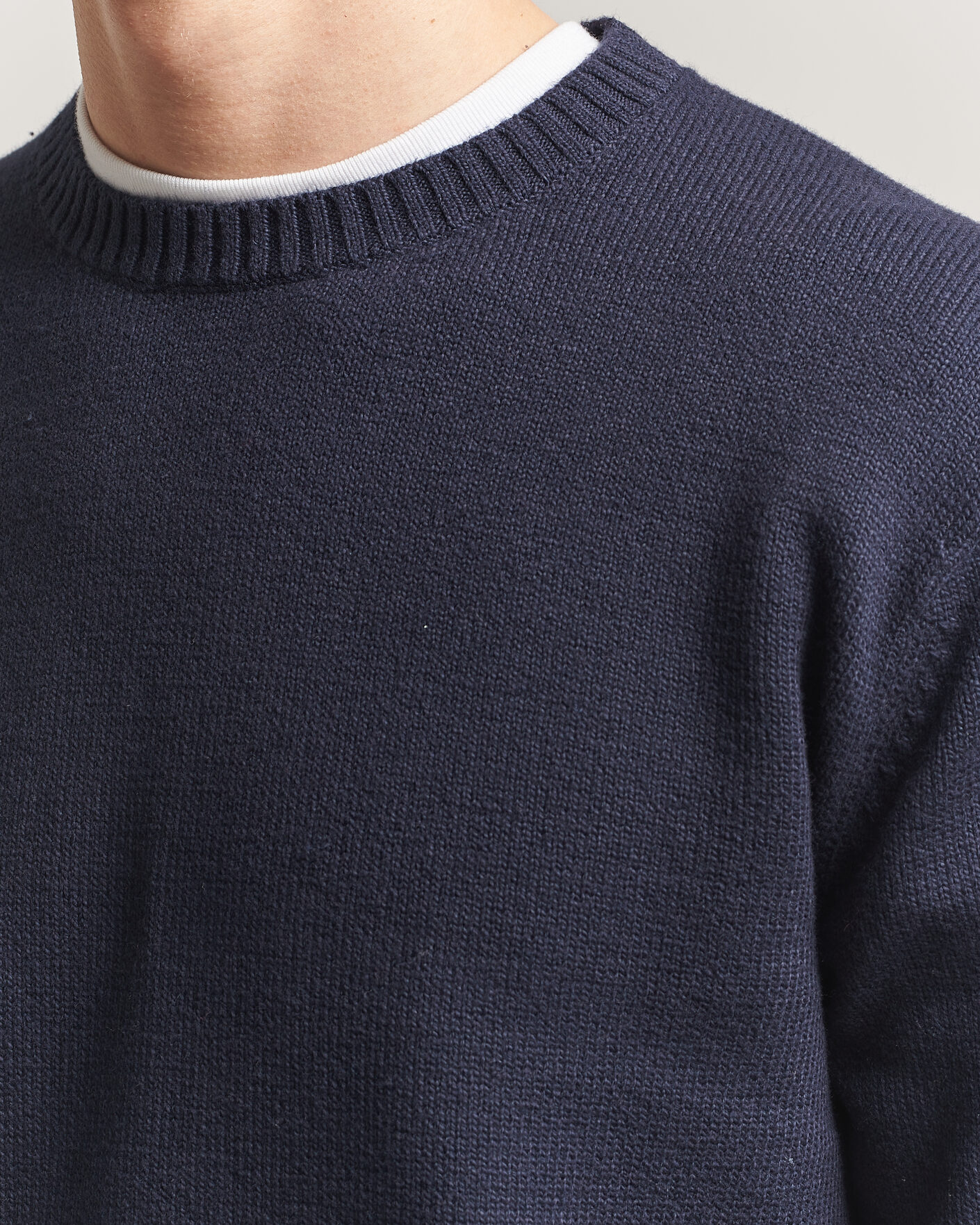 Herr | Tröjor | GANT | Cotton/Cashmere Knitted Sweater Evening Blue