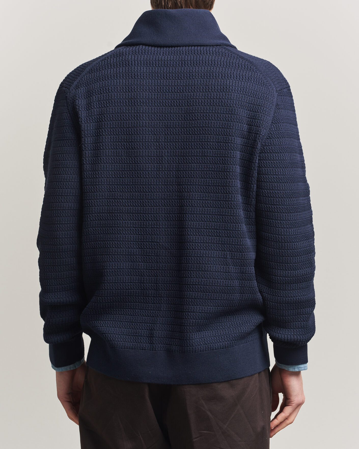 Herr | Tröjor | Gant | Heavy Knitted Shawl Collar Cardigan Evening Blue