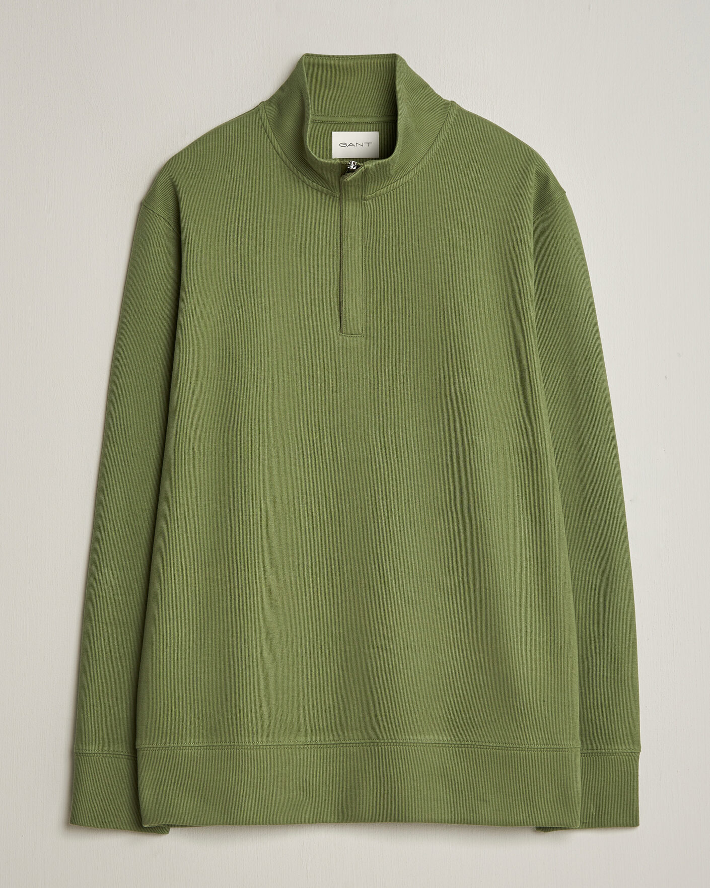 Herr | Tröjor | Gant | Light Sacker Rib Half Zip Dry Herb Green